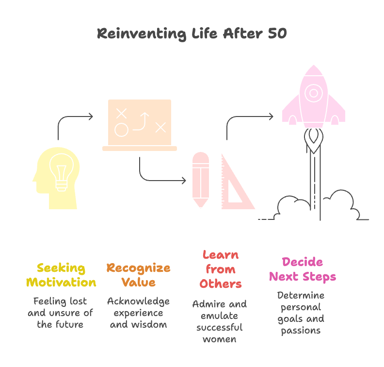 An infographic about reinventing life after 55.