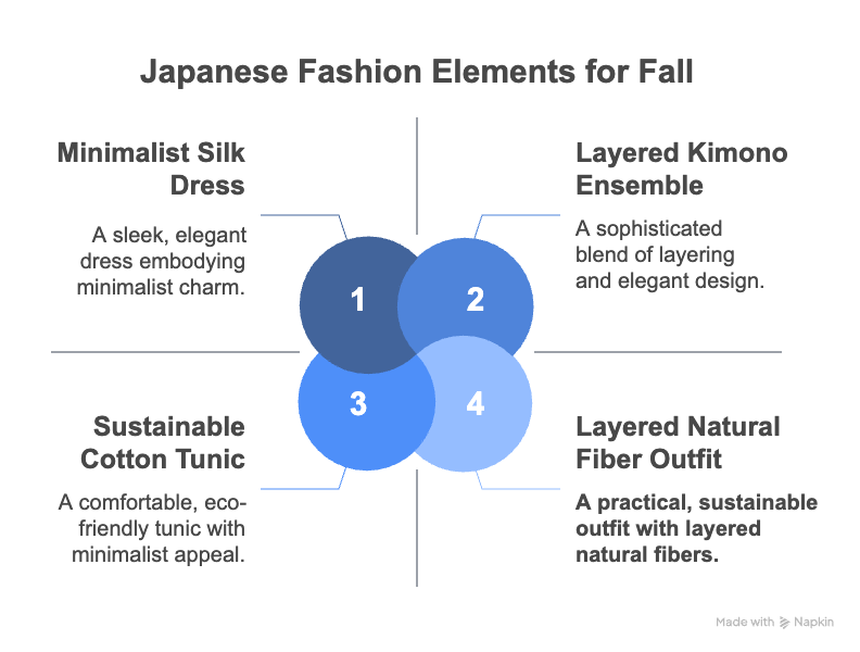 An infographic about Japanese fashion elements for fall.