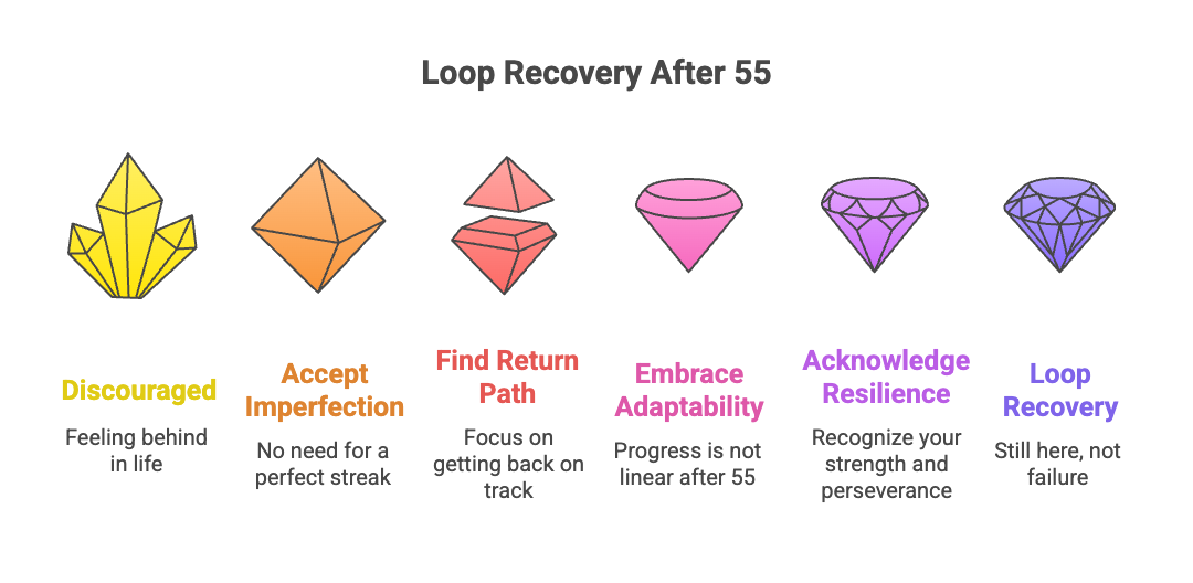 An infographic about loop recovery for women over 55 after a hard season.