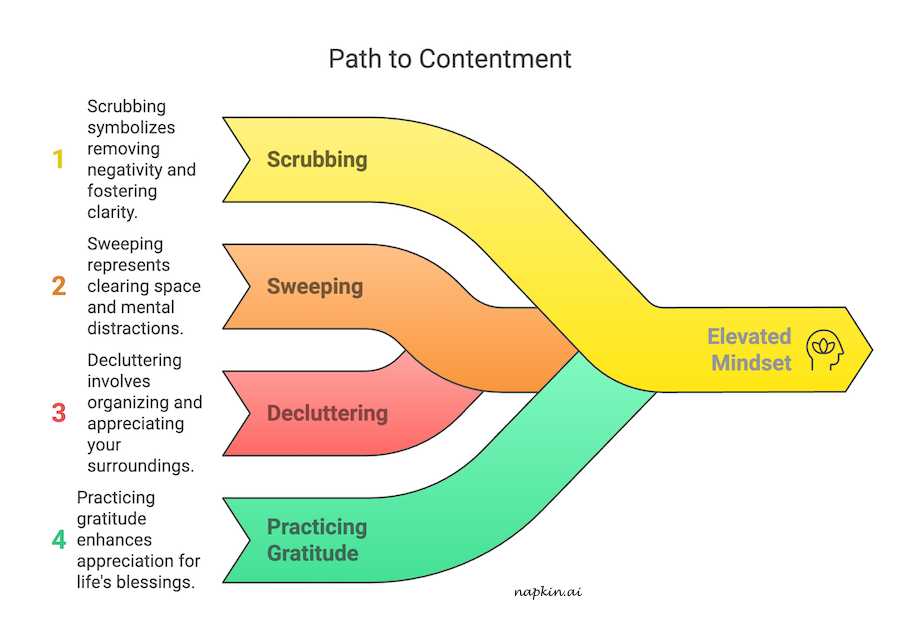 An infographic about the path to contentment.