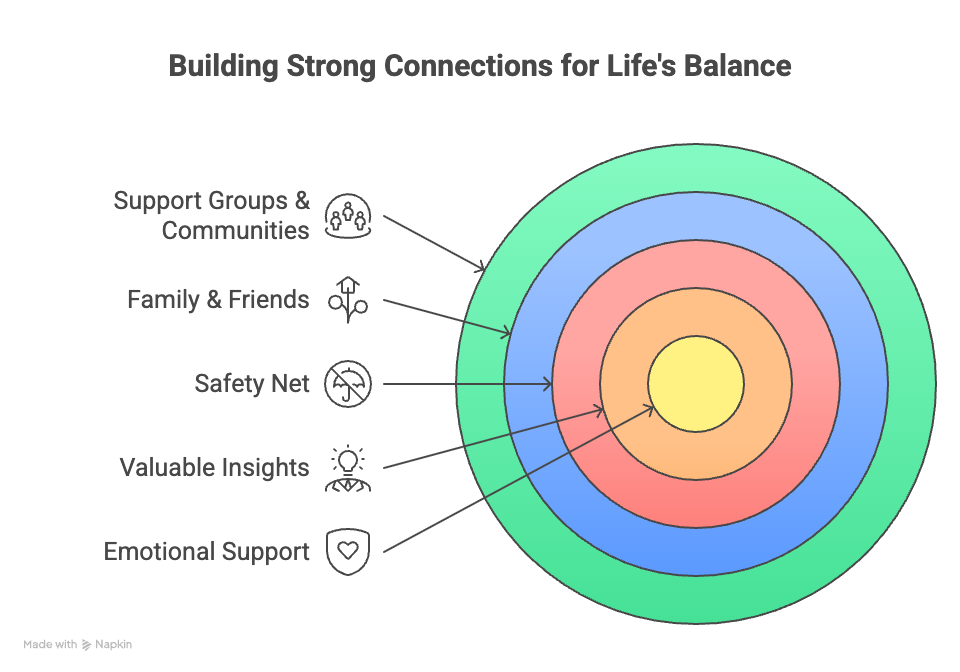 An infographic about building strong connections for life's balance.