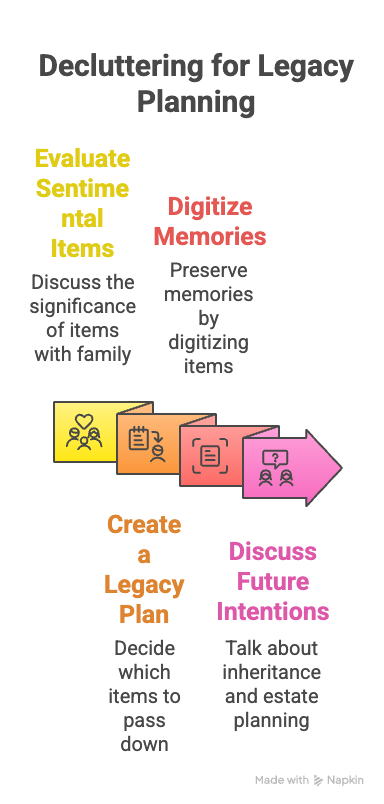 An infographic about decluttering for legacy planning.