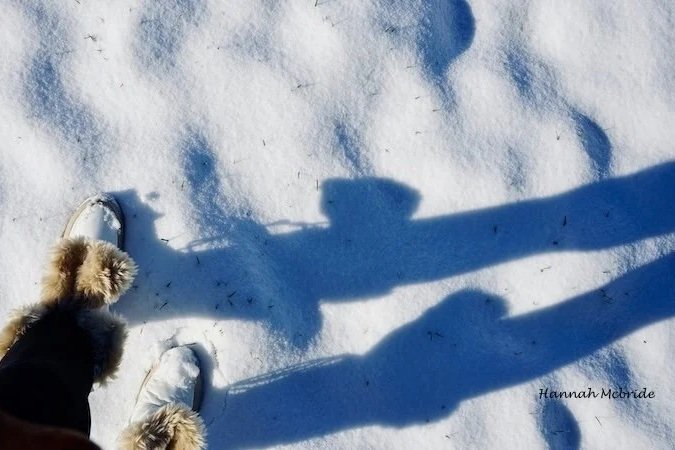 Walking in the snow for loop recovery.