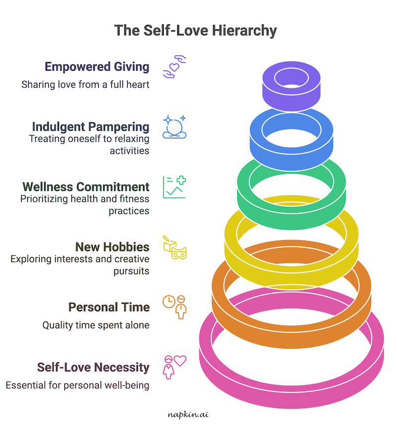 An infographic about the self-love hierarchy.