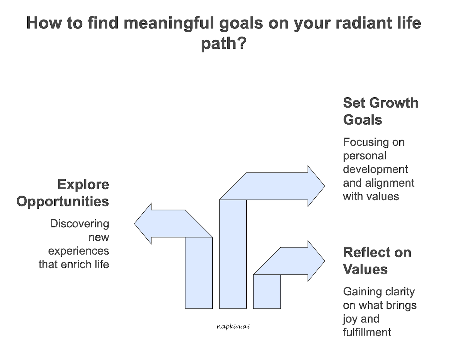 An infographic about how to find meaningful goals on your radiant life path.