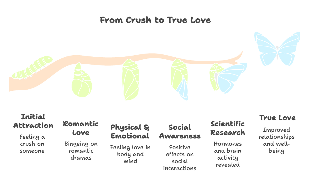 An infographic about going from crush to true love.