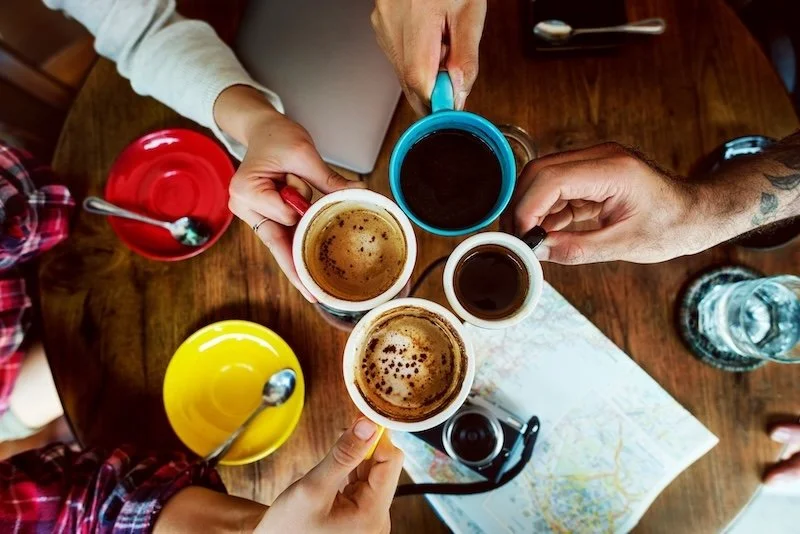 A cozy coffee meetup.