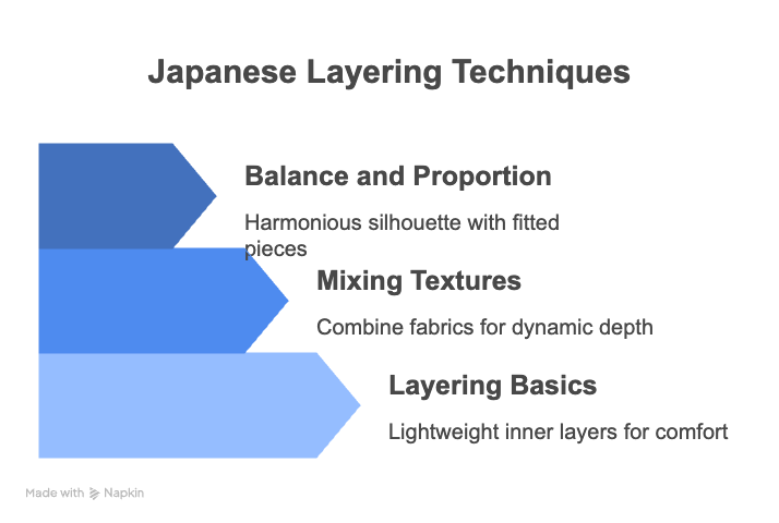 An infographic about the Japanese layering techniques.
