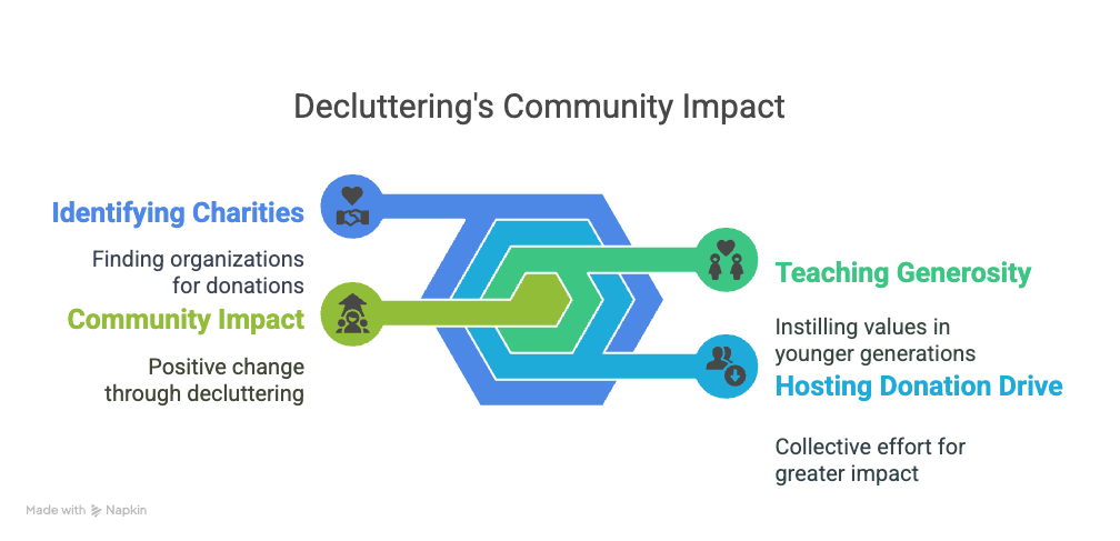 An infographic about decluttering's community impact.