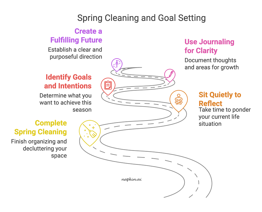An infographic about spring cleaning and goal setting.