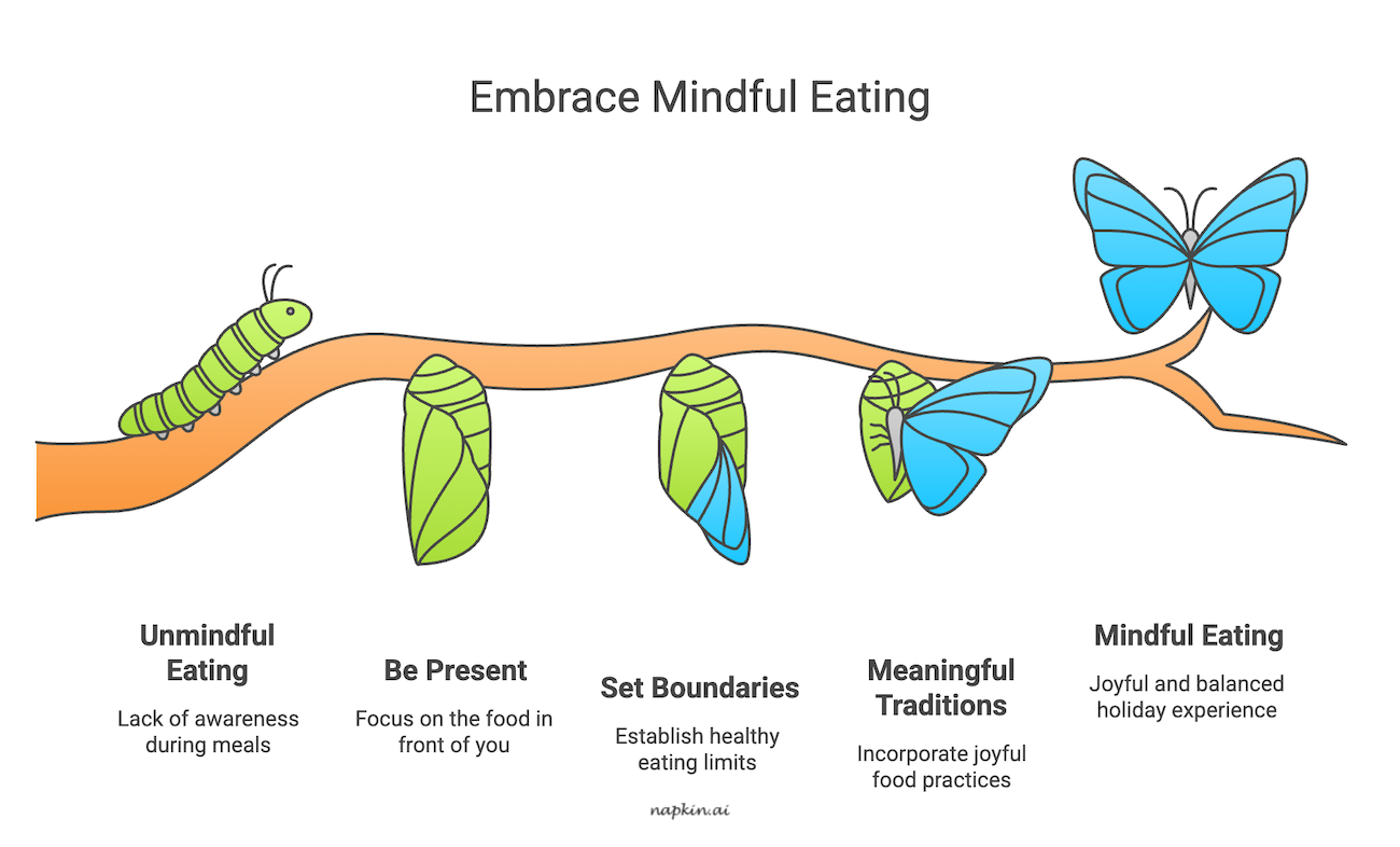 An infographic about embracing mindful holiday eating.