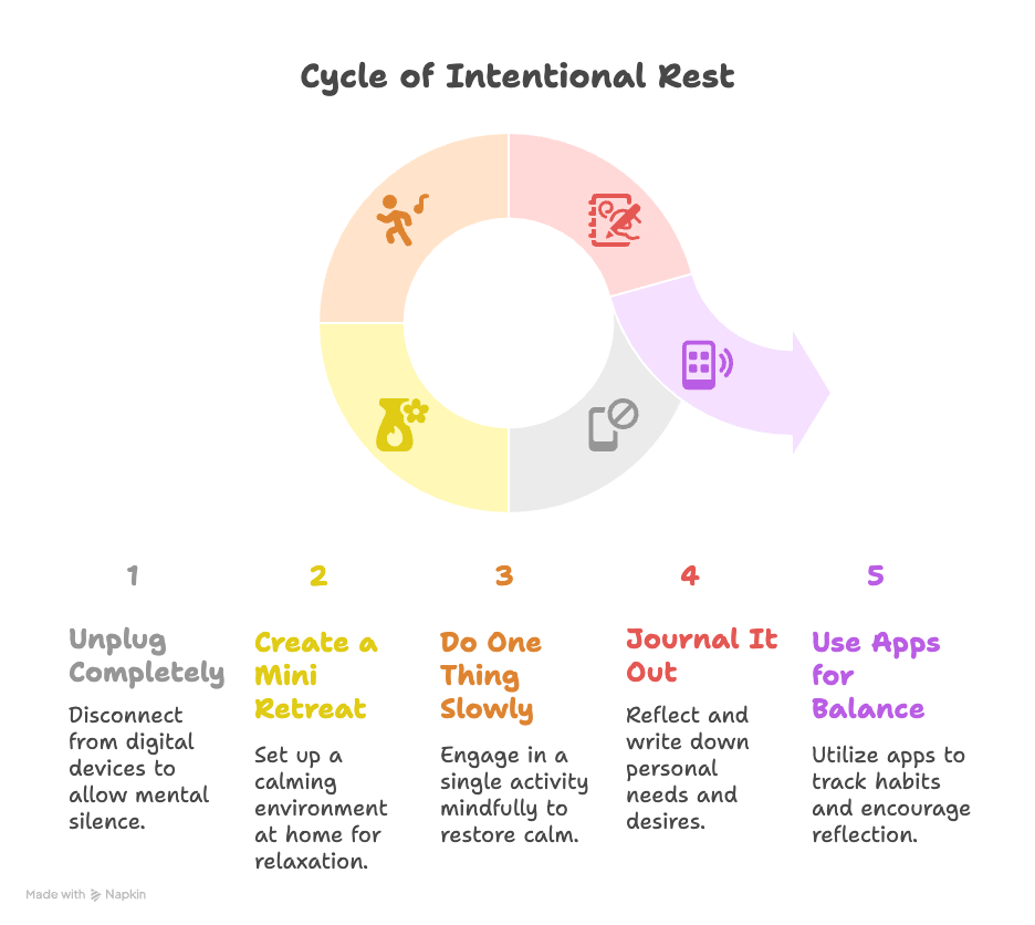 An infographic about the cycle of intentional rest.