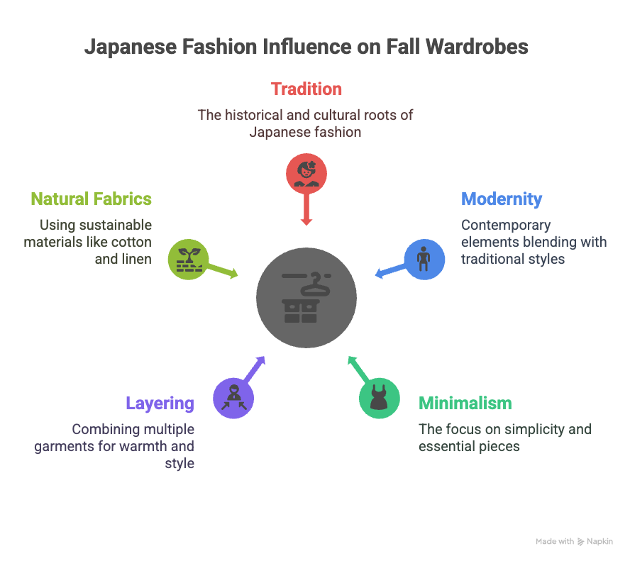 An infographic about the Japanese influence on all wardrobe.