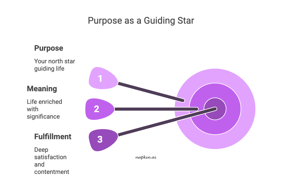 An infographic about purpose as a guiding star.