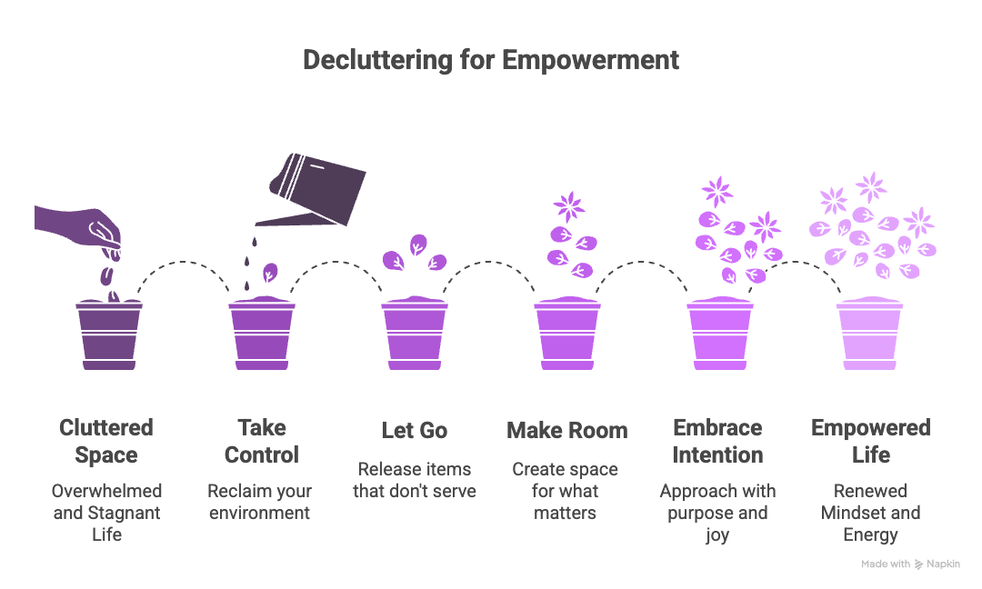 An infographic about decluttering for empowerment.