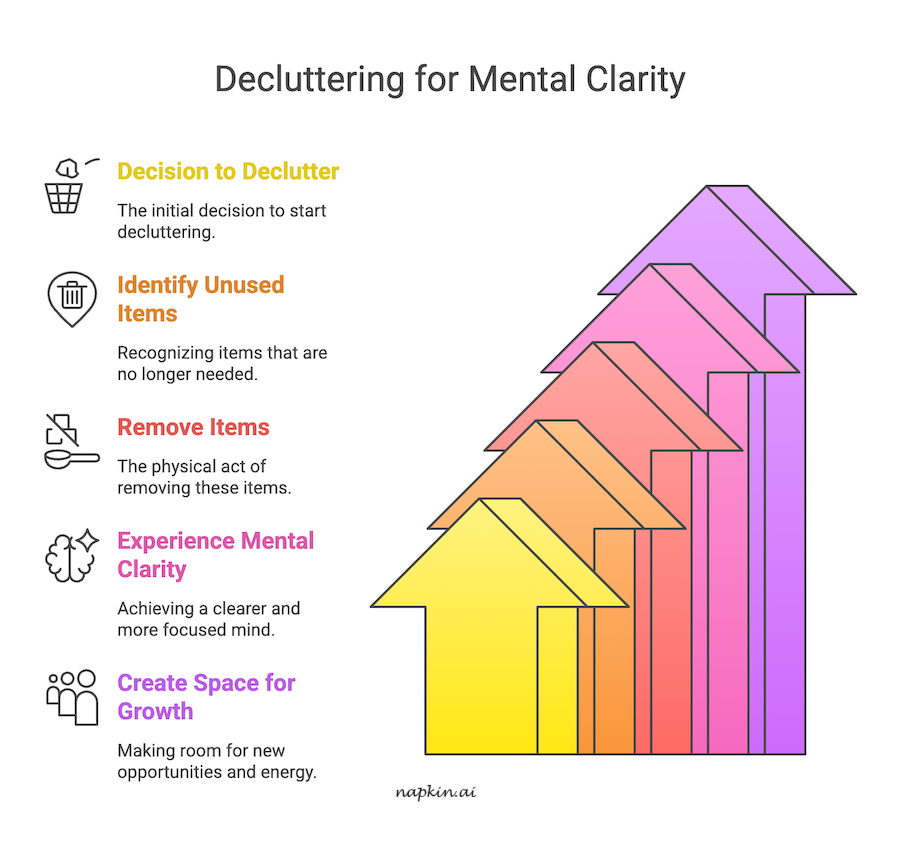 An infographic about decluttering for mental clarity.