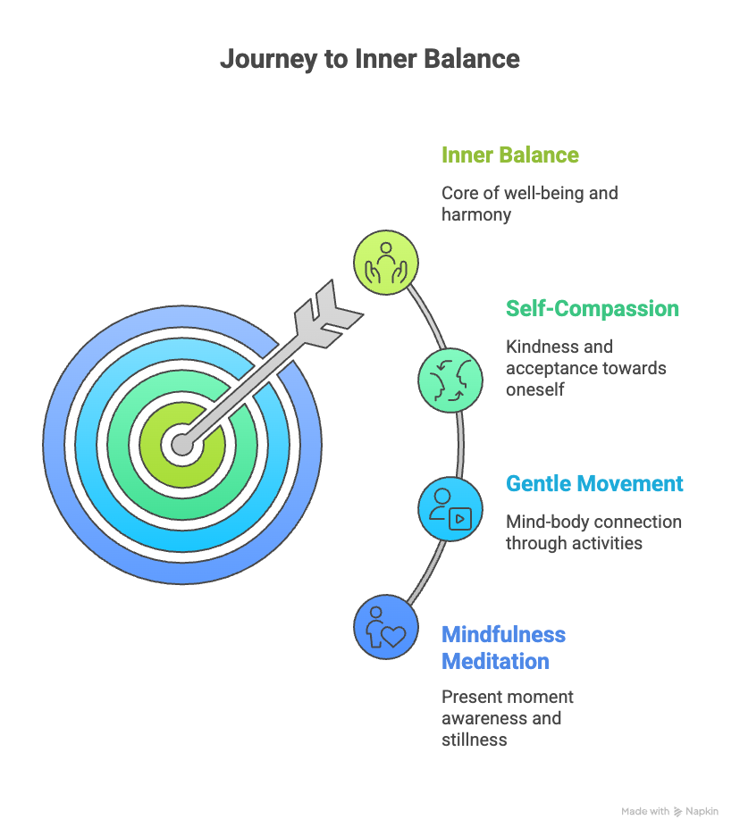 An infographic about journey to inner balance.