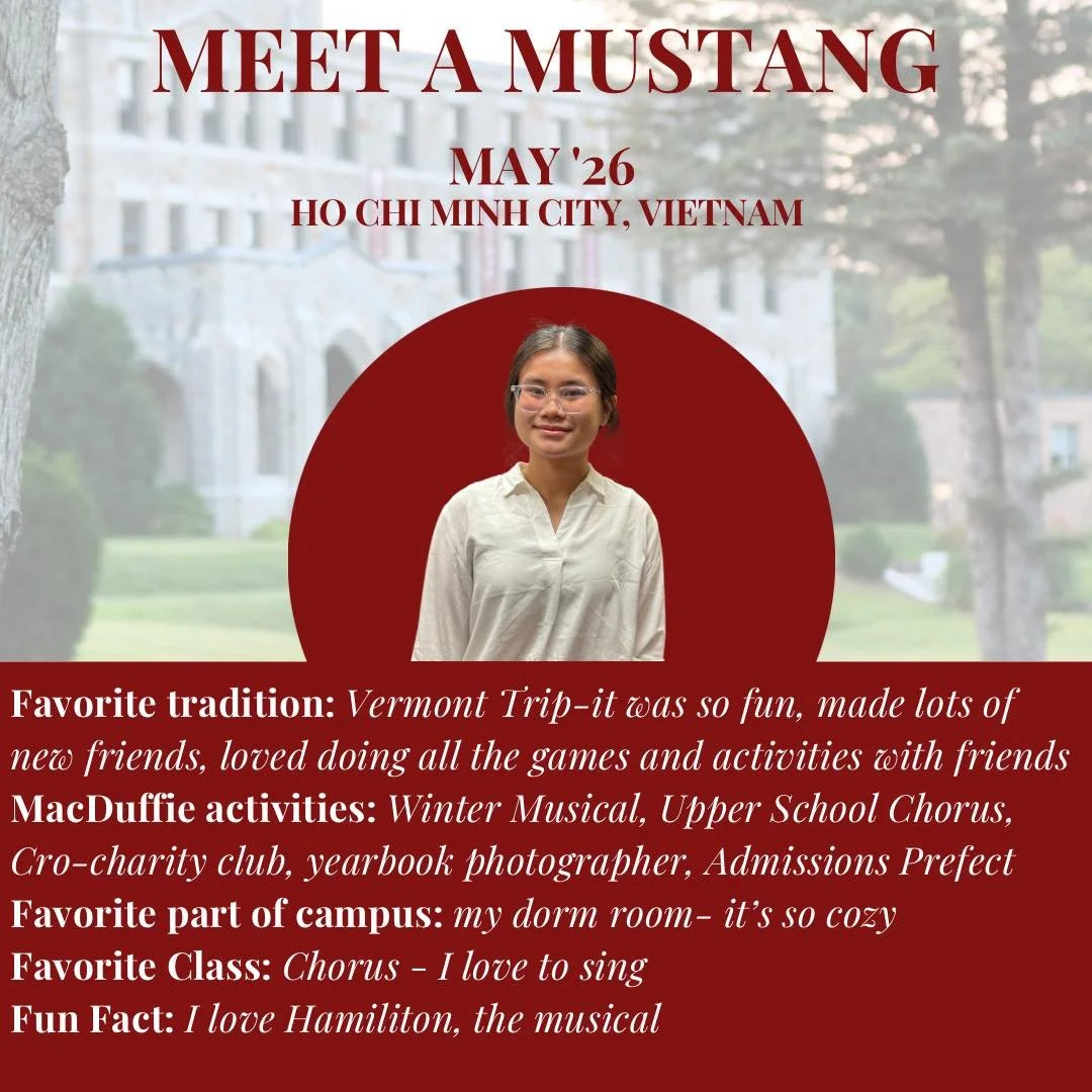 🐴 It’s Meet a Mustang Monday!🐴
🌟This is May. Her advice to new students: bring warm clothes for the winter months🥶