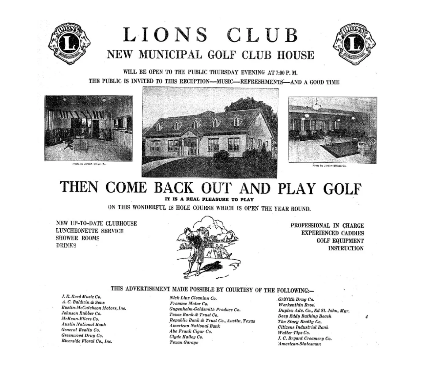 Lions Muny&rsquo;s clubhouse opened to the public for the very first time on January 16, 1930! @statesman made the announcement pictured 💚🗞️

#SaveMuny #MunyConservancy #LionsMunicipalGolfCourse #ImagineMuny