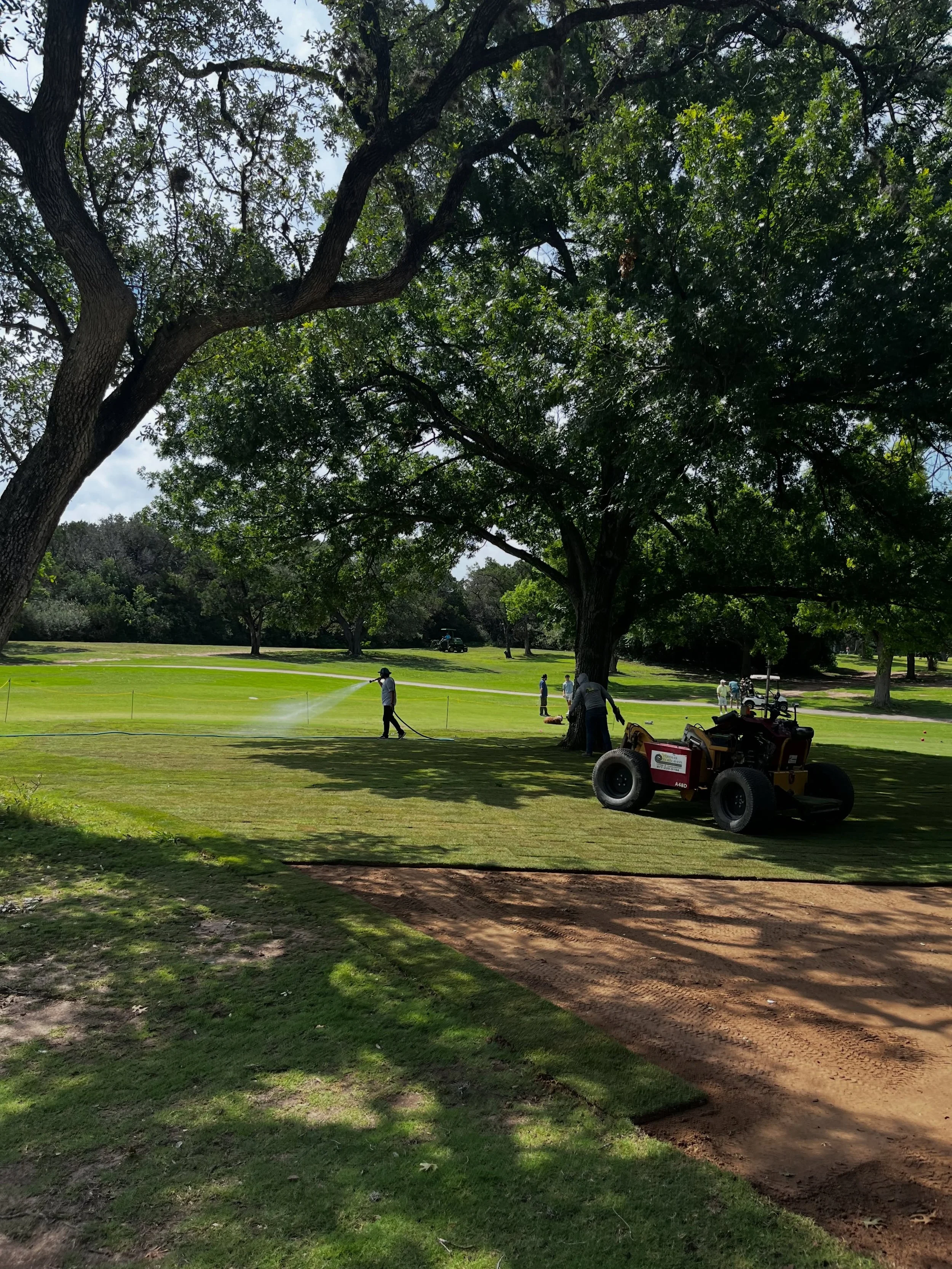 Muny got a little glow-up 💚 Fresh new sod was laid along the No. 1 fairway today and she&rsquo;s looking GOOD ⛳️🌱