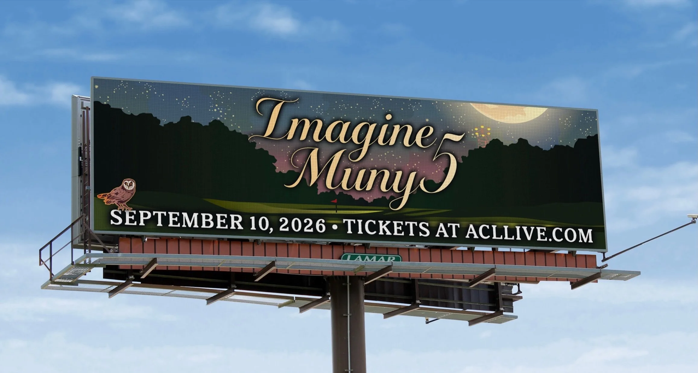 Imagine Muny 5 is lighting up the sky thanks to the generous support of Lamar Advertising✨ See y'all on September 10th for an unforgettable evening celebrating our community!
