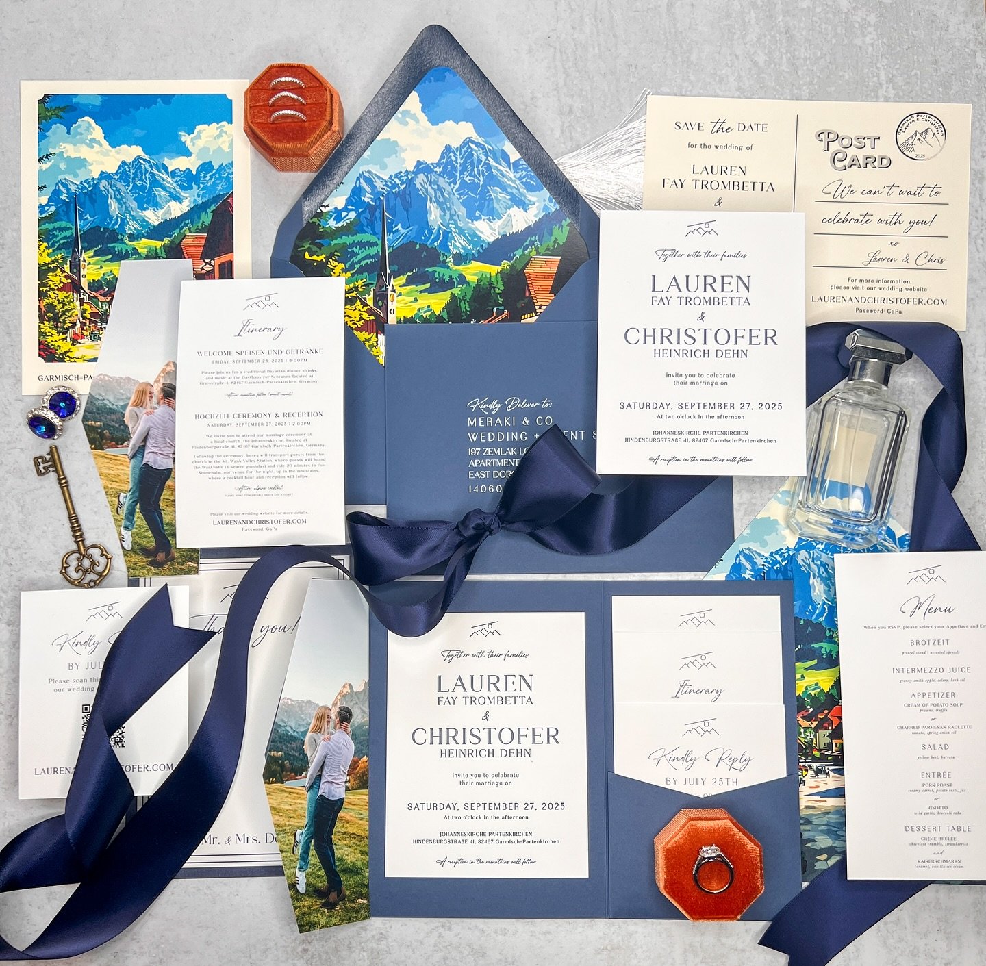 From save the date, to thank you card, and everything in between💌✨🫶🏼
&bull;
&bull;
We worked with Lauren + Chris over their year of planning to bring to life their stationery visions for each piece of their guests&rsquo; mail - how stunning is tha