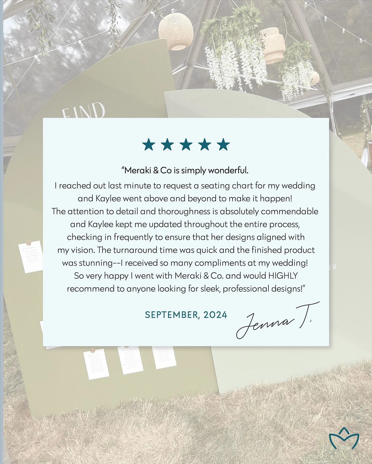 Reminiscing back to Jenna + Gabe&rsquo;s stunning custom seating chart display💚✨Check out their sweet words about their personalized design experience time with us✨🤍🫶🏼 Stay tuned to see if you&rsquo;re highlighted next!🤩
&bull;
&bull;
#merakiand