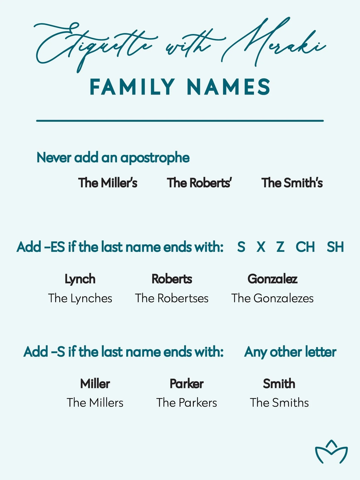 Just a few helpful tips when wrangling all of your guest list info✨🩵🫶🏼
&bull;
&bull;
Let us know if you&rsquo;d like to see more best practices from us :)
&bull;
&bull;
#merakiandco #personalizeddesignexperience #weddingandeventstyling #etiquettew