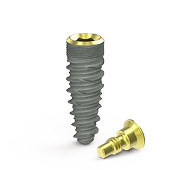 Fusion 4.2 x 12mm Implant, Yellow Platform, Ossean, Blossom