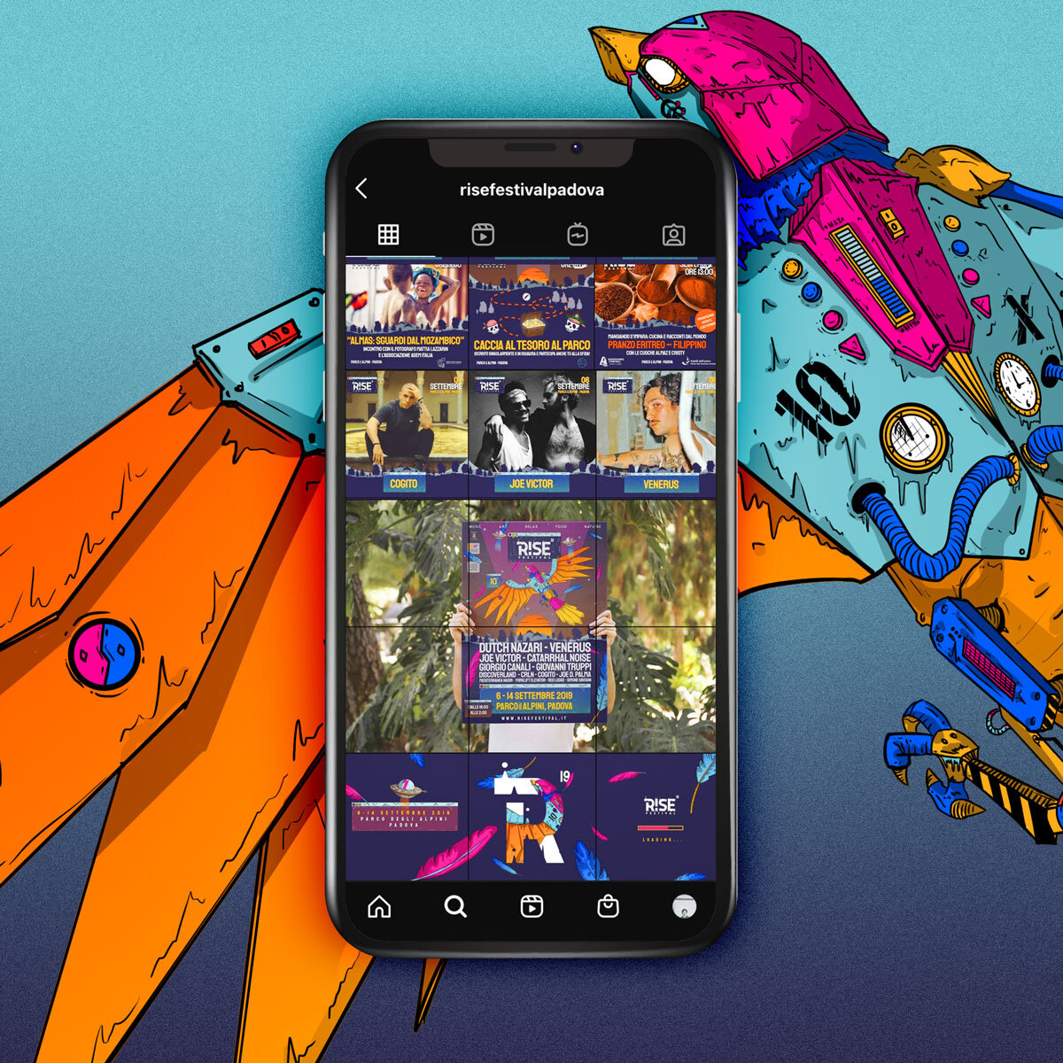 Rise Festival: illustration and graphic design