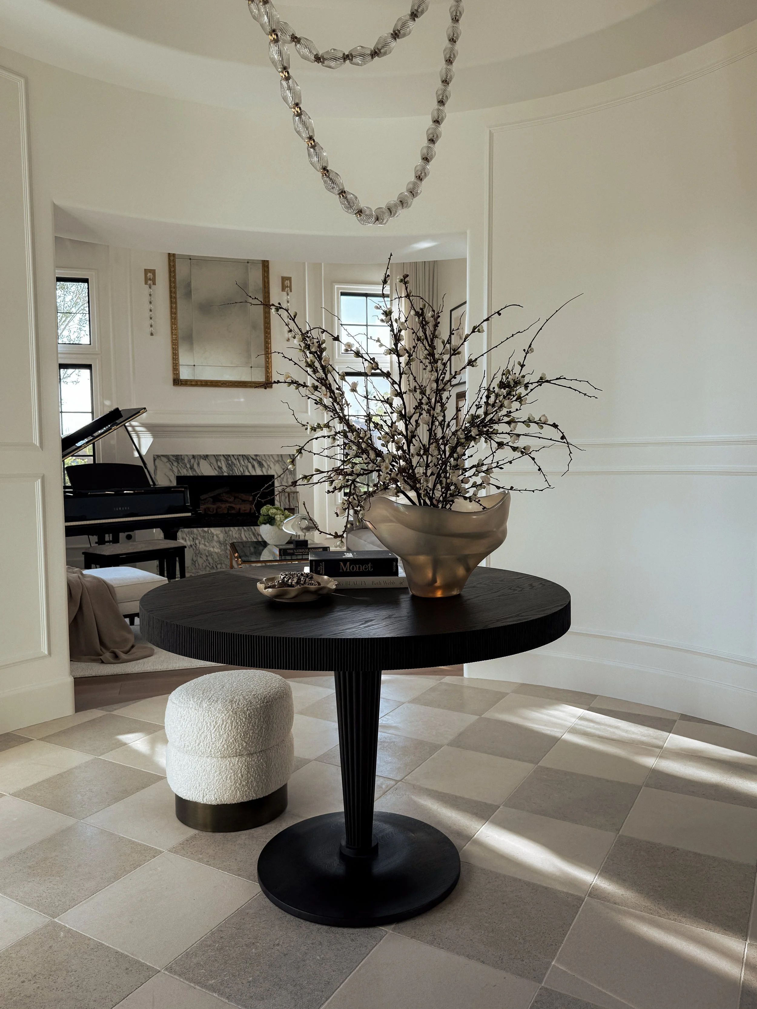 Foyer Table in White Oak - Espresso Finish