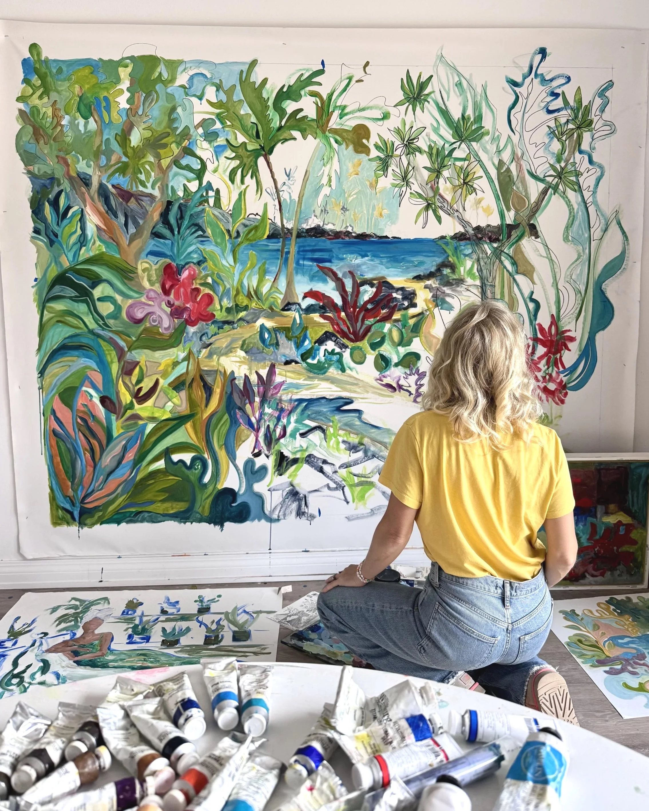  Into the Wild . Oil on canvas, 79 x 63 in. Private home, Mauna Lani, Hawaii
