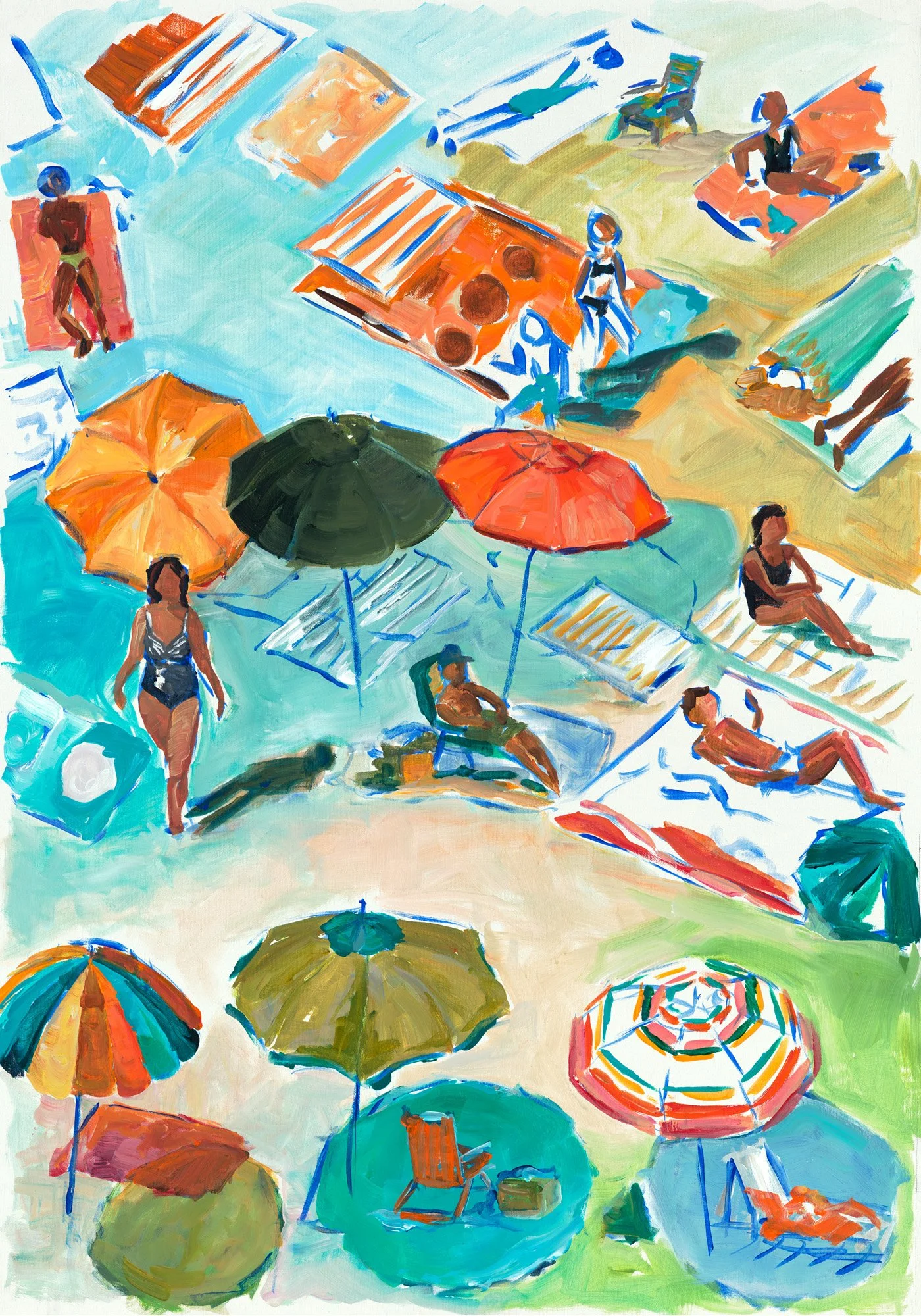  Beach Scene . Acrylic on canvas. 28 x 40 in. Private Residence. Kukio Golf & Beach Club, Hawaii.