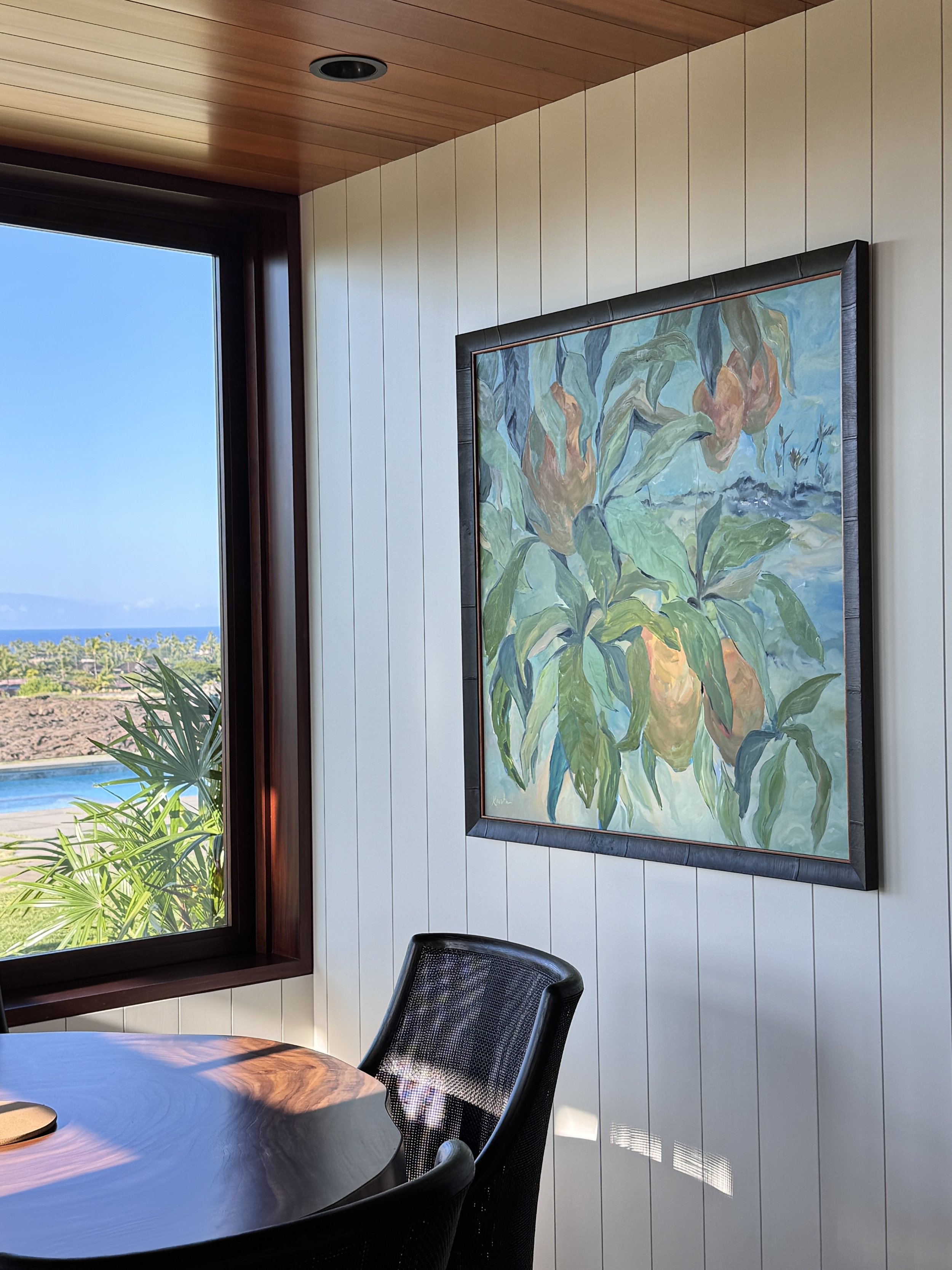  Mangoes . Oil on canvas. 42 x 42 in. Private Residence. Kuki'o Golf & Beach Club, Hawaii.