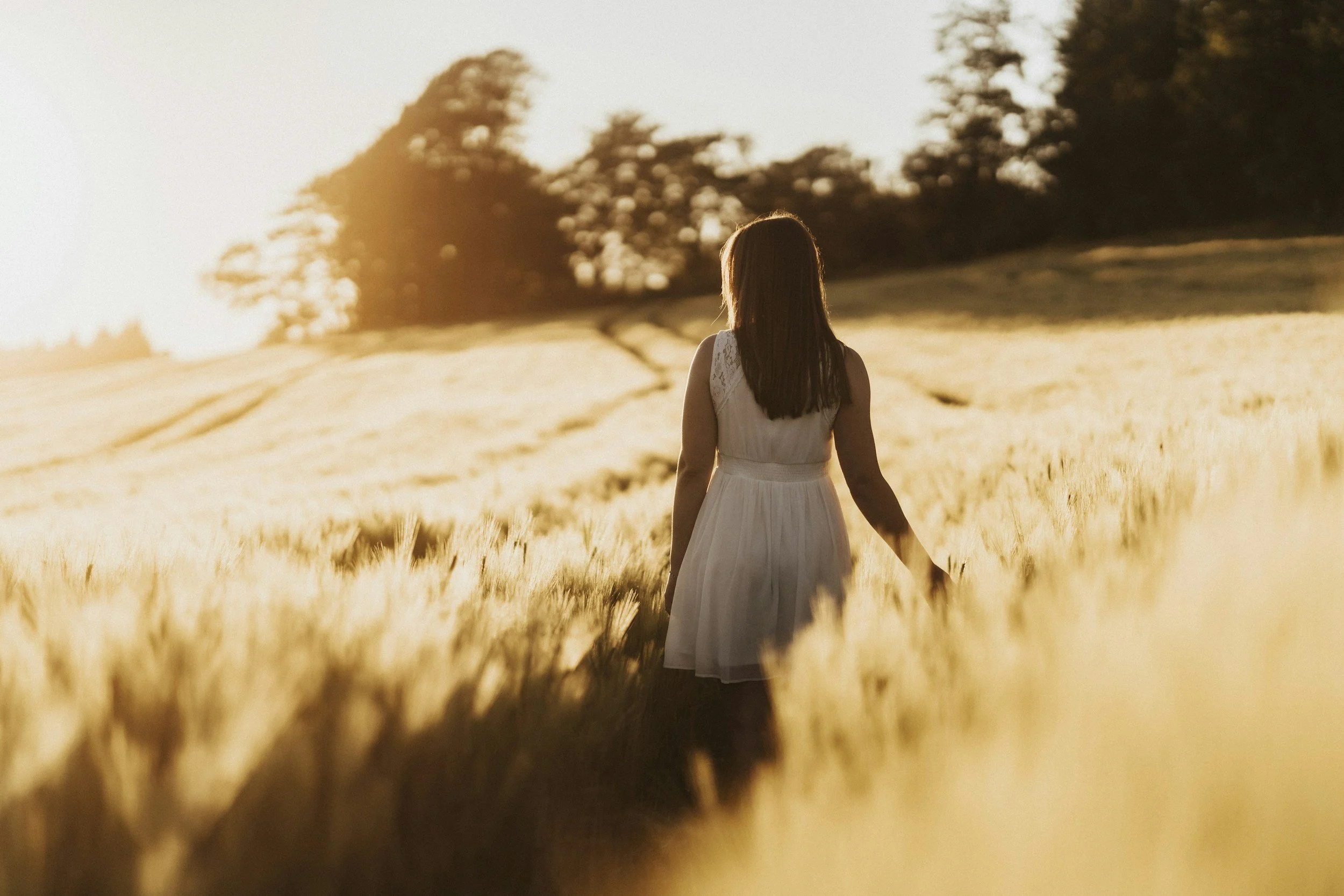 woman walking in the field
