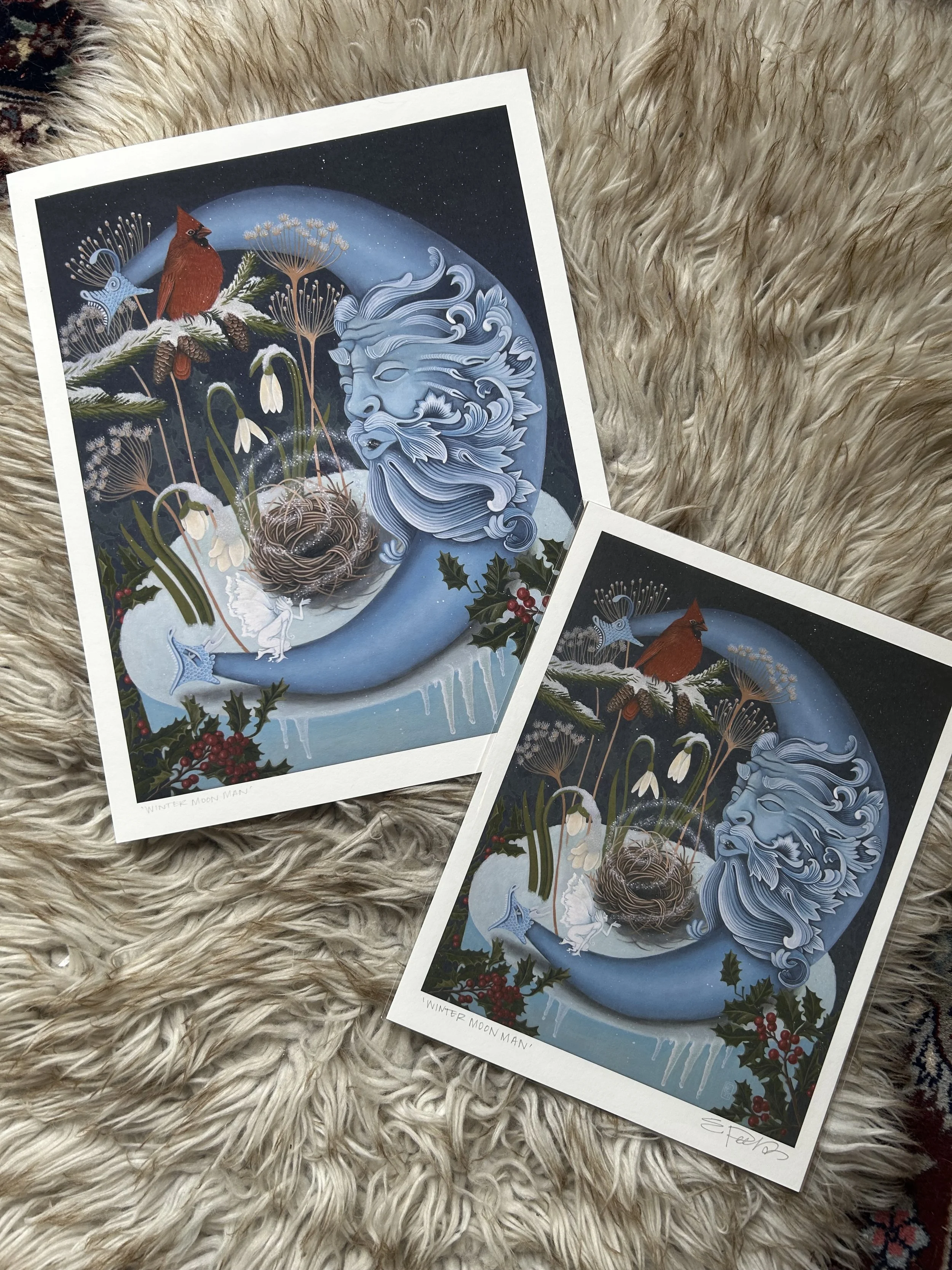 'Winter Moon Man' Print