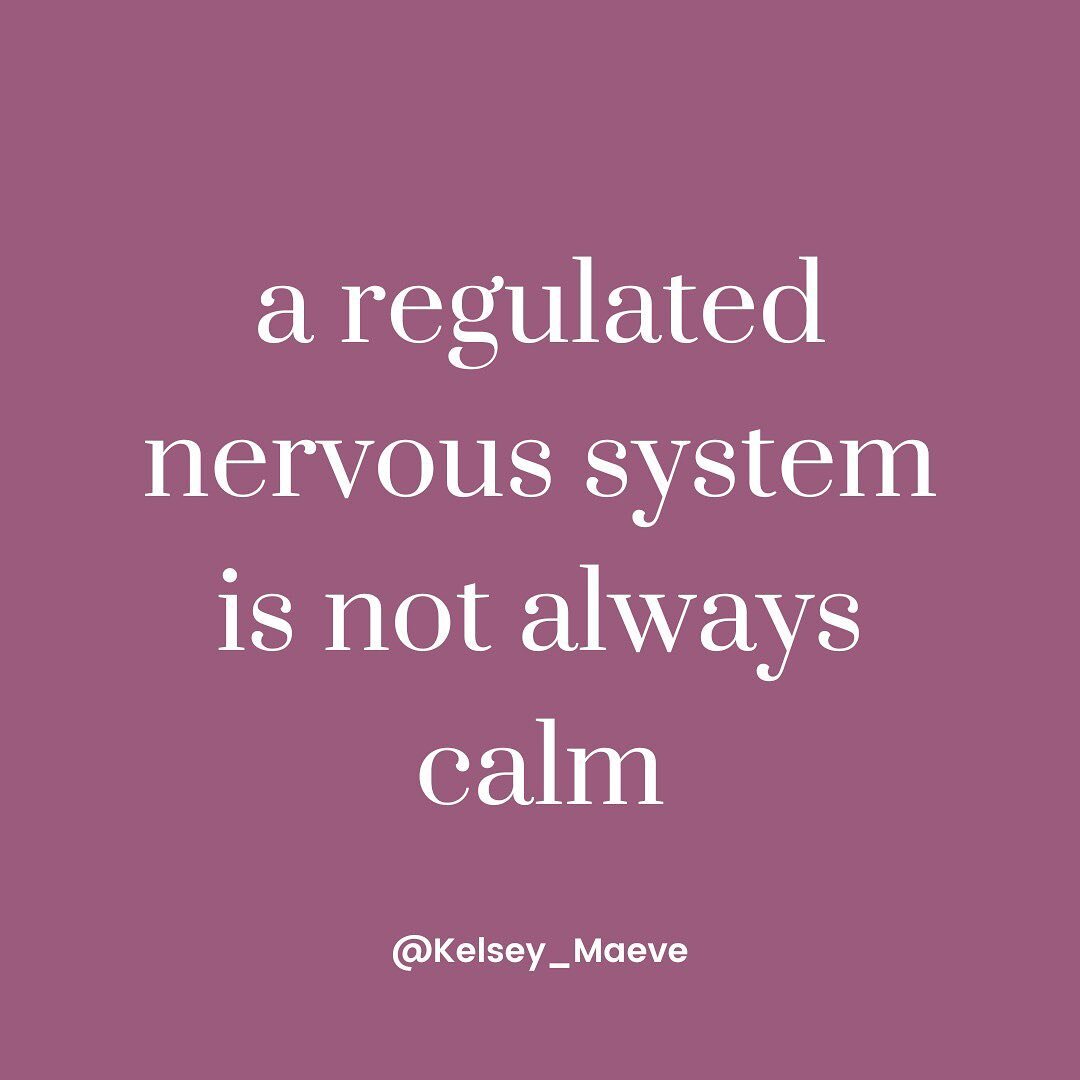 A regulated nervous system is not always calm⁣.
⁣
I think that there is this stereotype of the emotionally disregulated person being hysterical, panicked &amp; stuck in a momentum of FAST.⁣
⁣
&hellip;and in contrast, there is a stereotype of a health