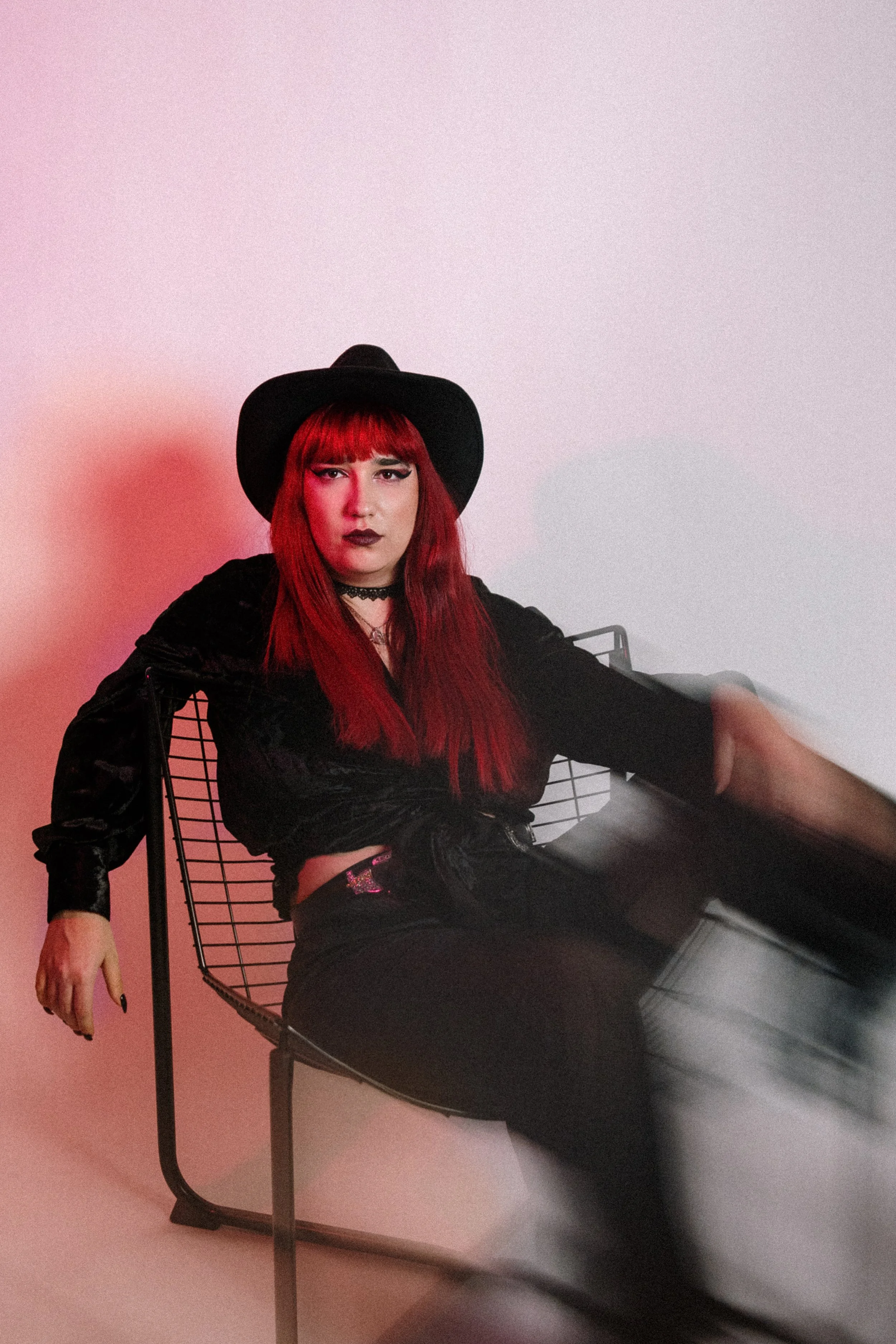 Photographer sitting on a chair