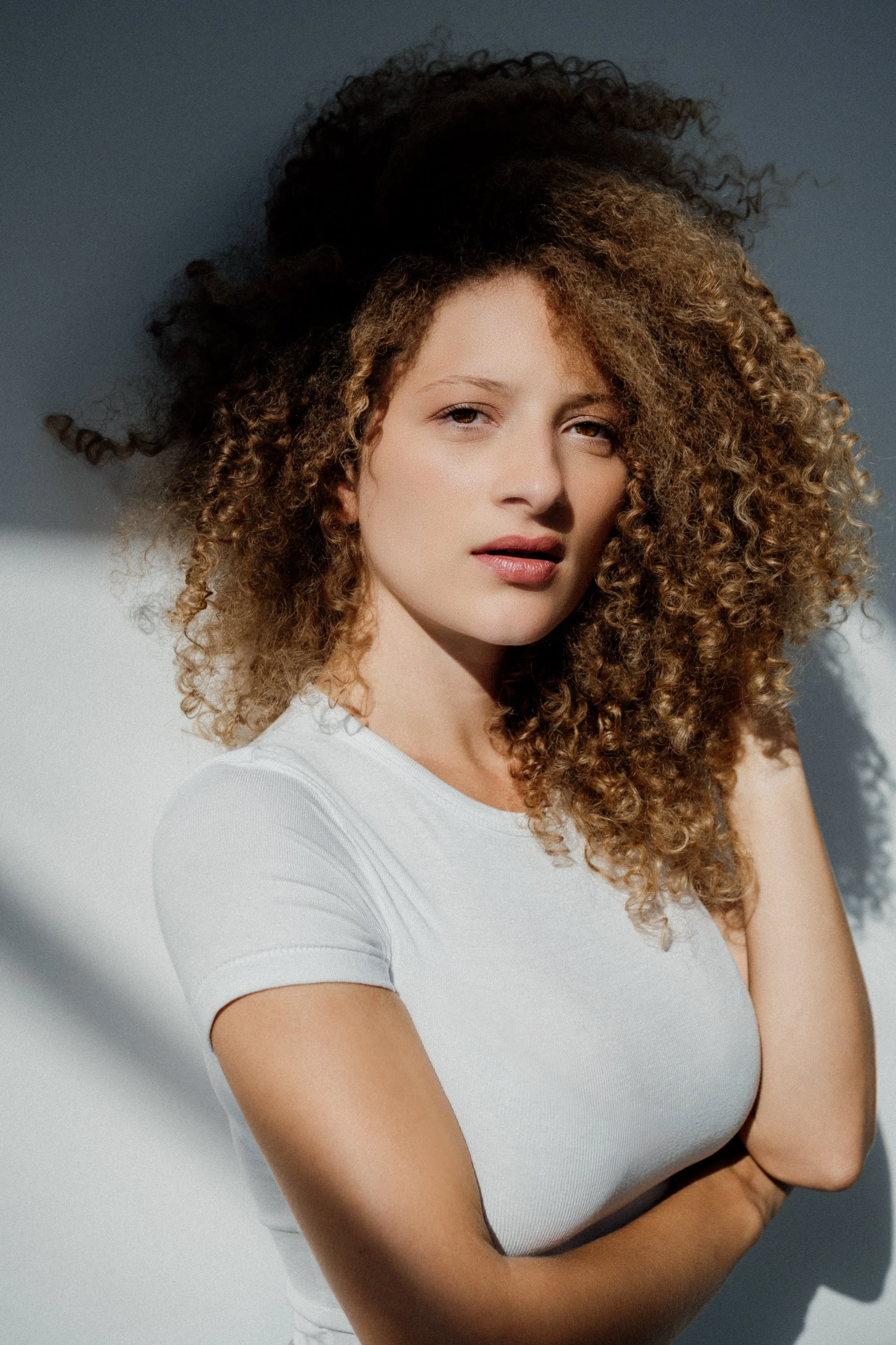 Female model campaign photographed in daylight