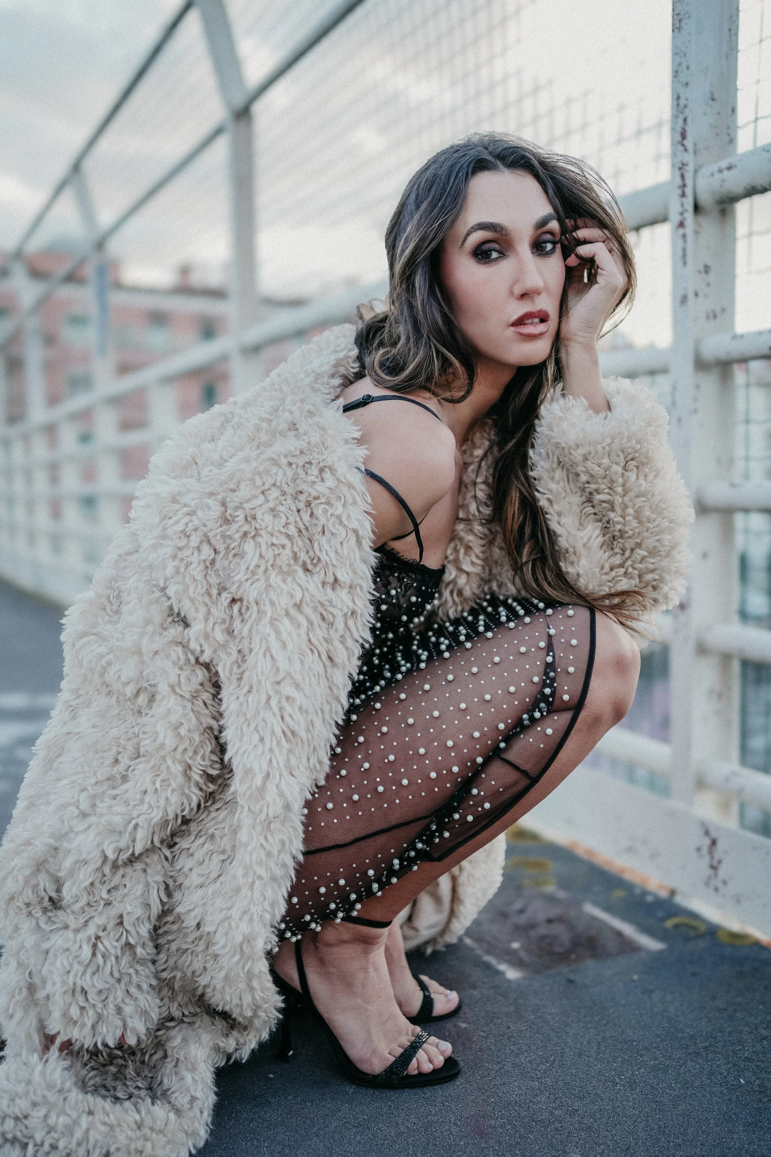 Train station editorial with model