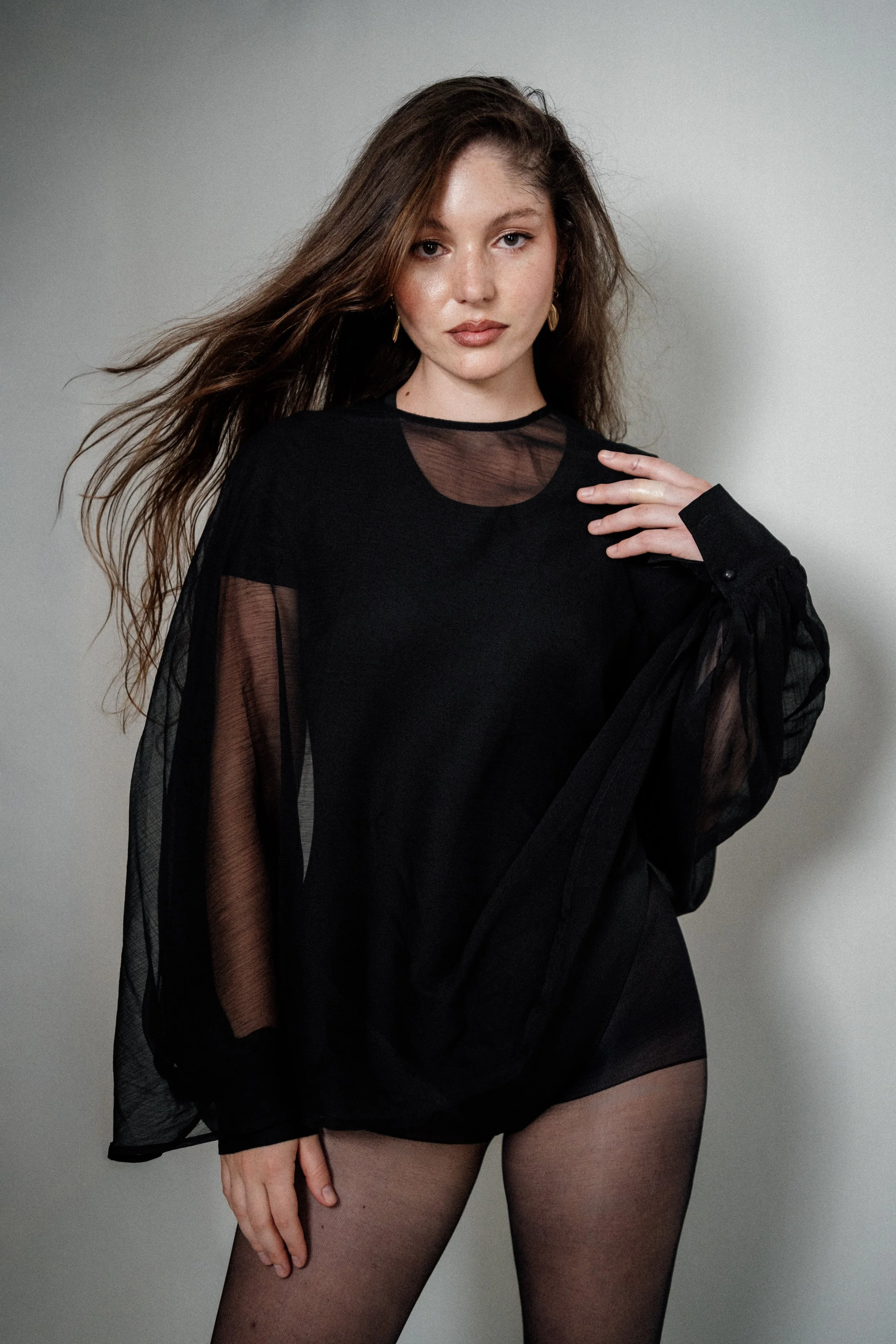 Female mode photographed in studio