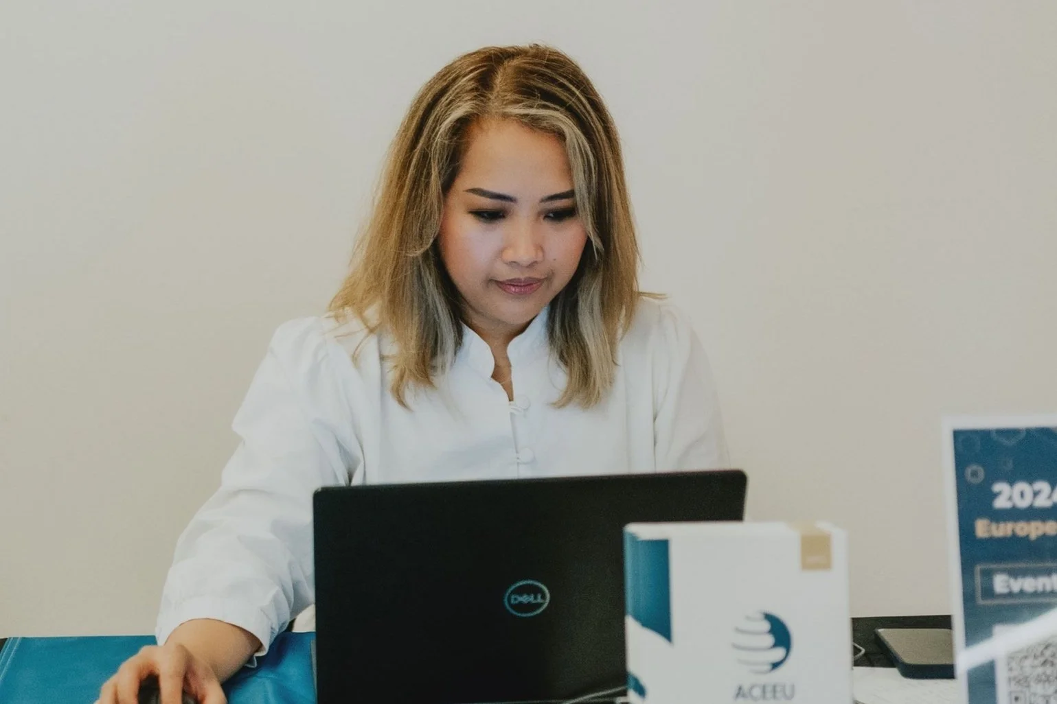 Speaker working at an event