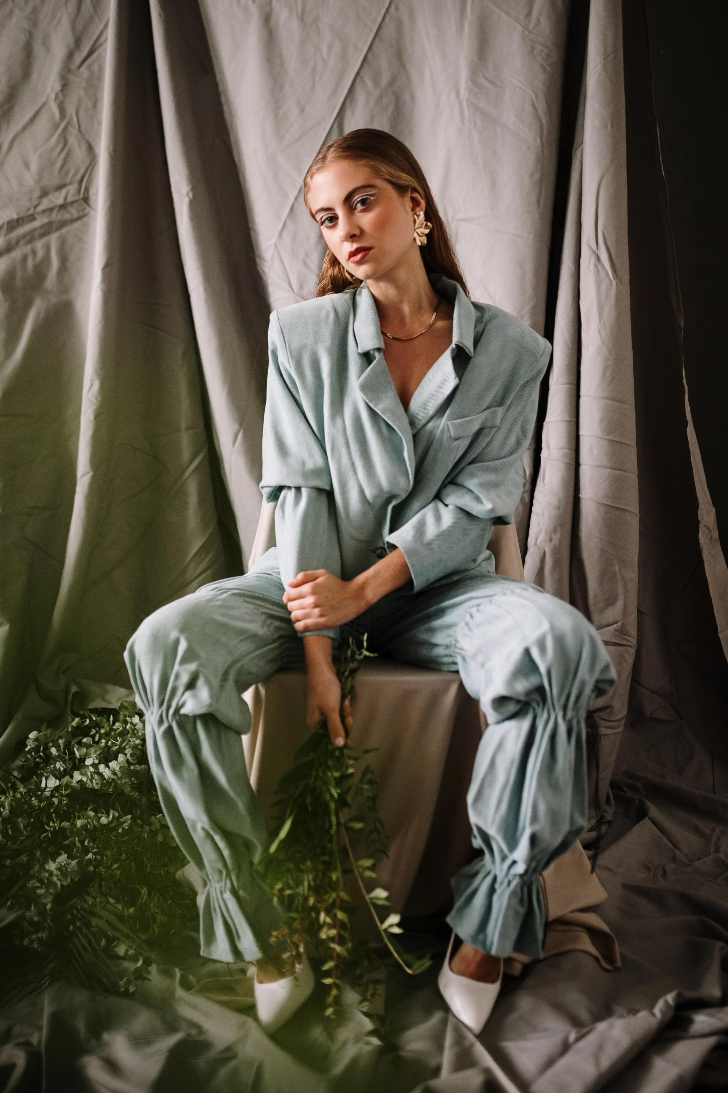 Fashion designer's styling  in studio