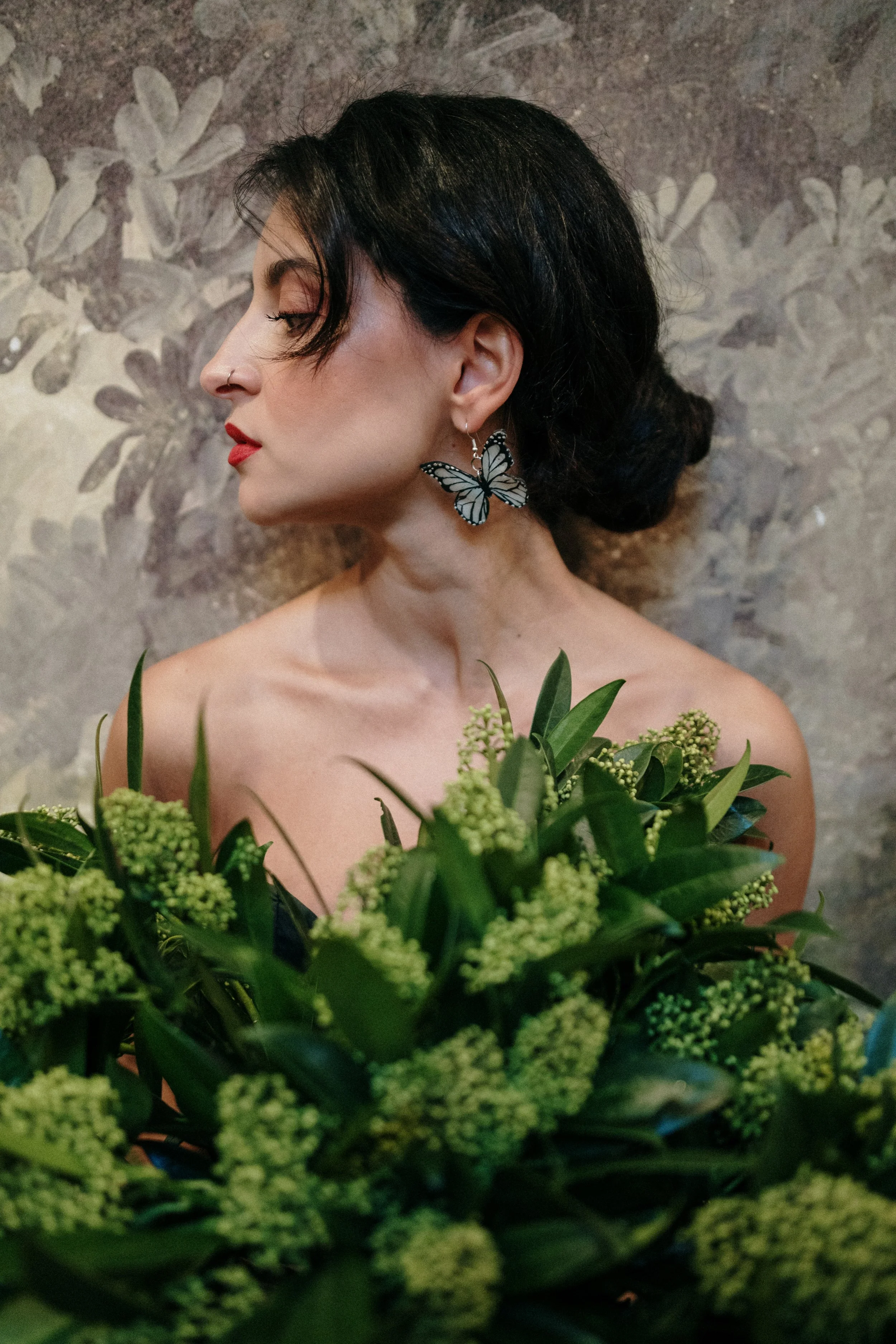 Women photographed for a florist in Lisbon