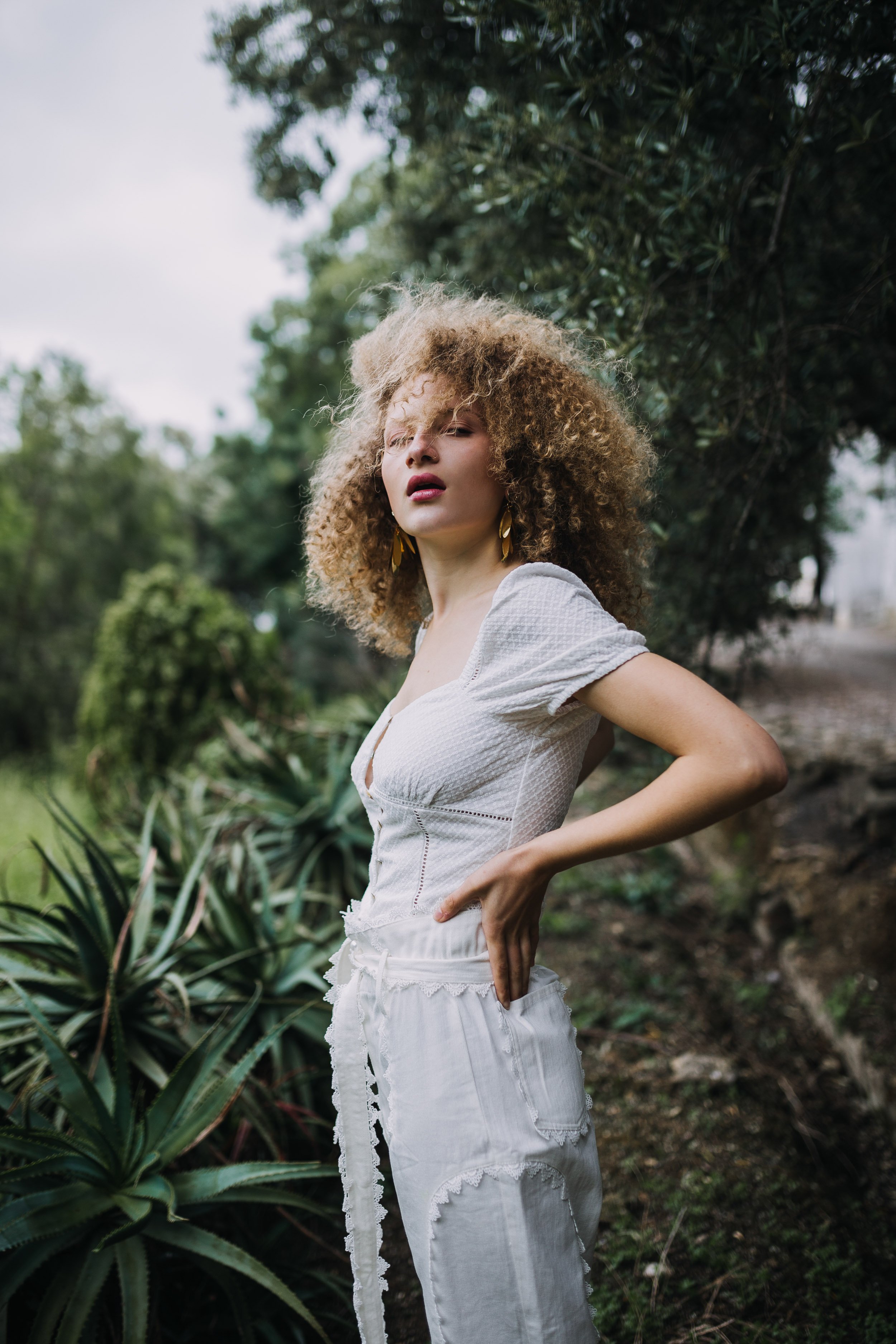Fashion model posing with brand