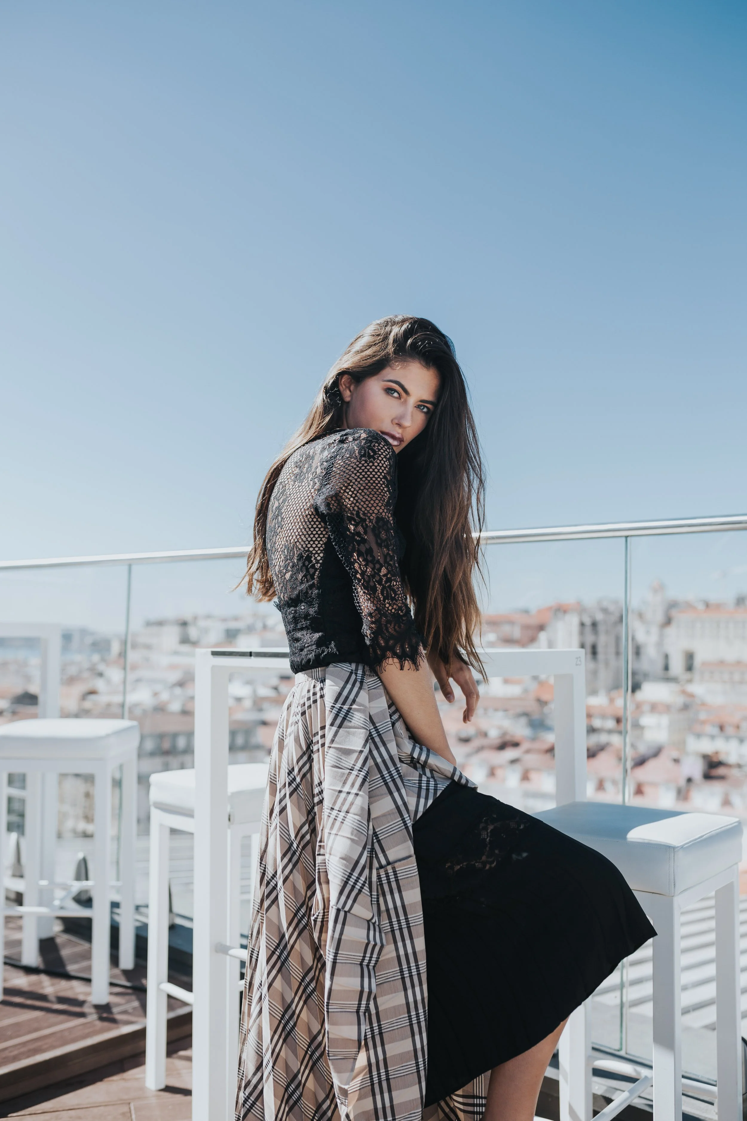 Model in a Lisbon rooftop
