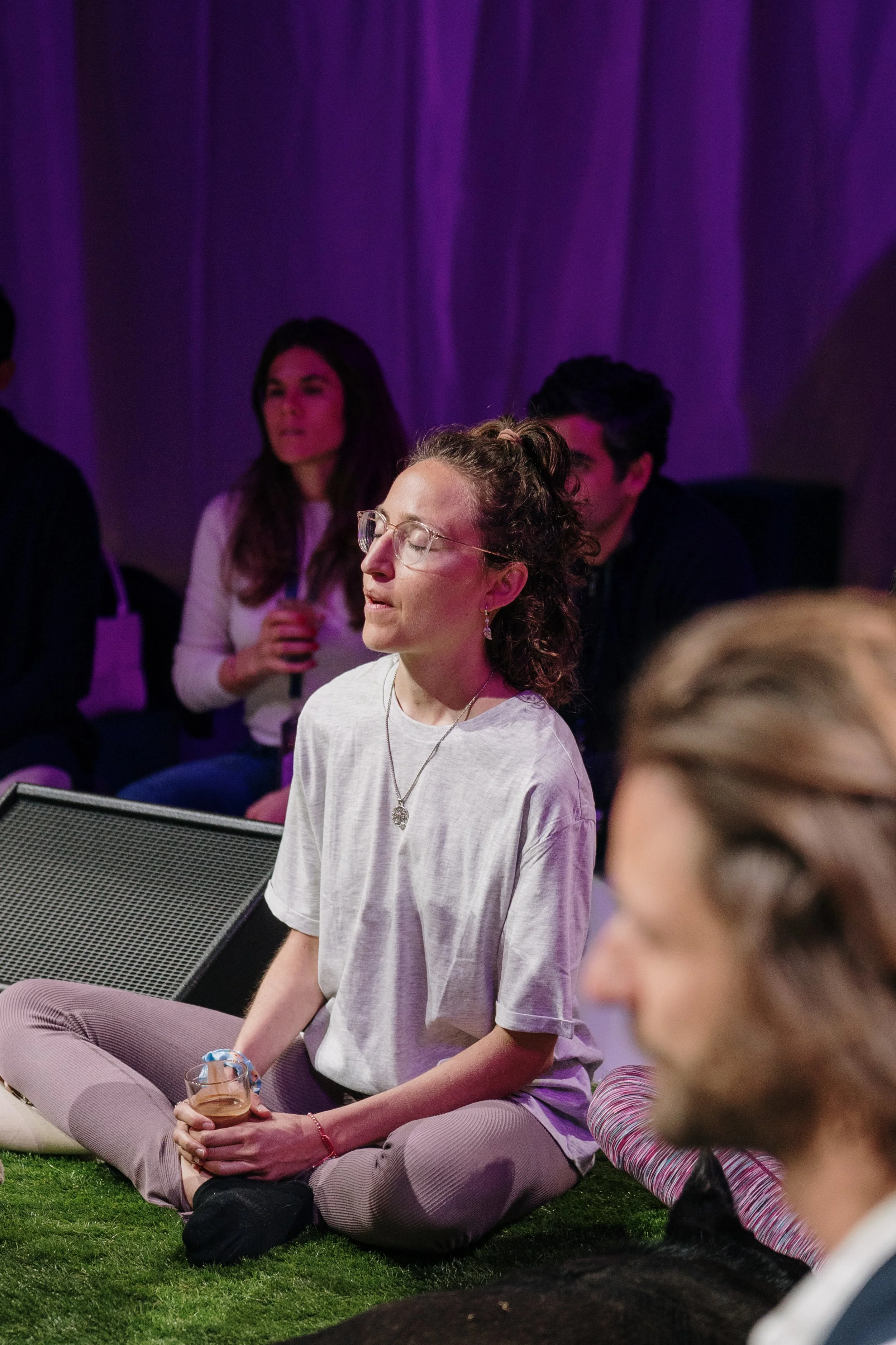 People relaxing at an health event in Lisbon