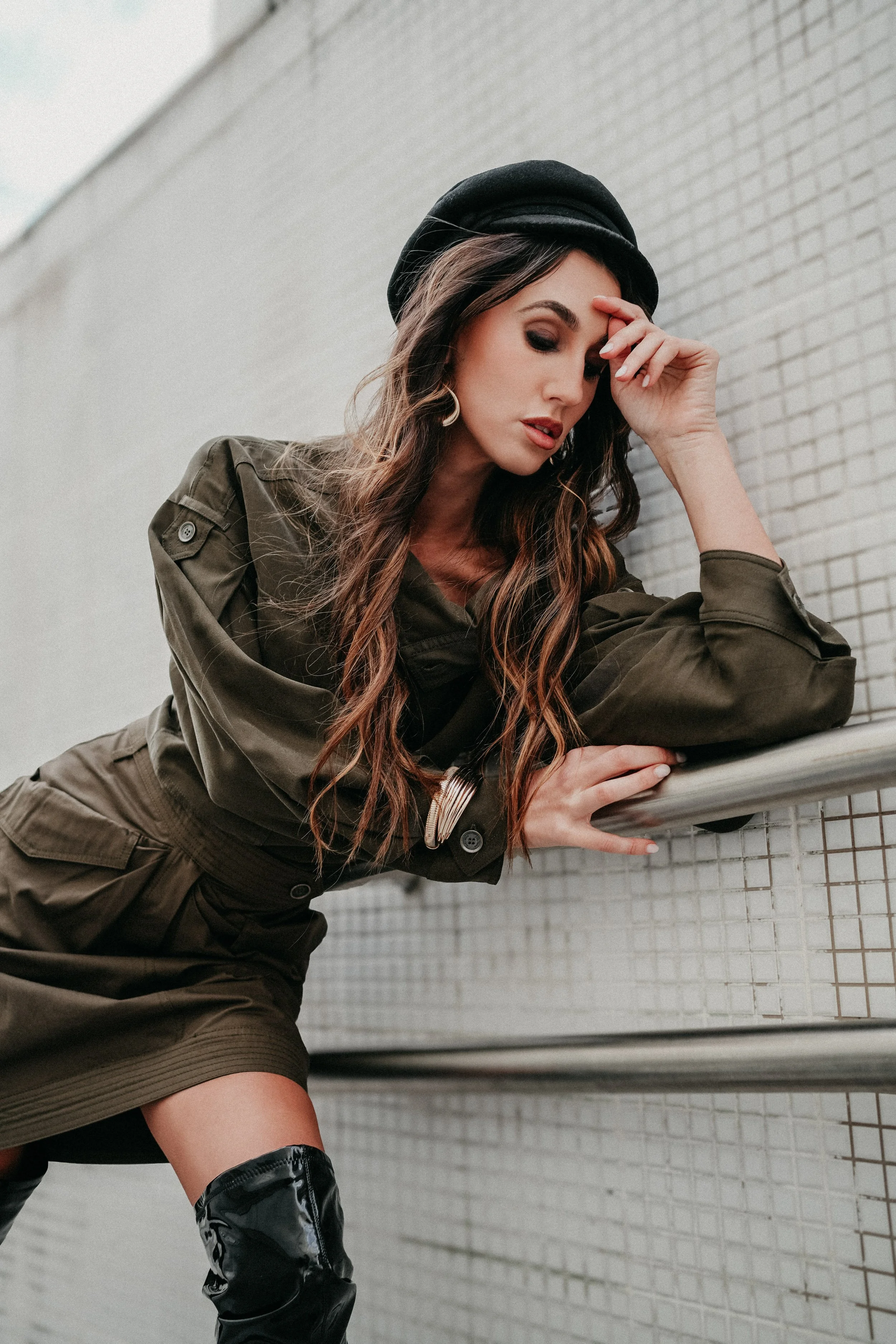 Model in train station in Lisbon