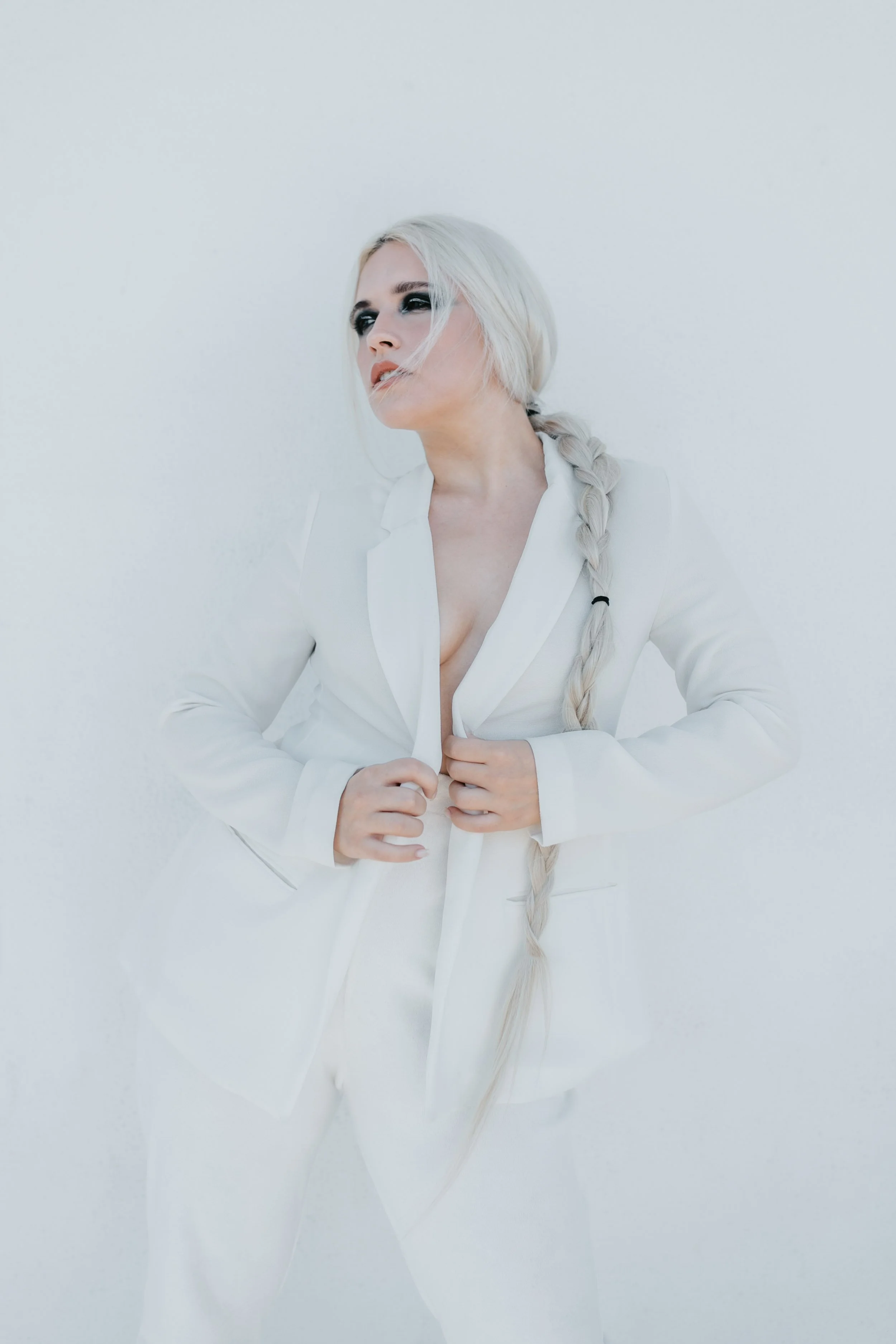 White minimalist portrait