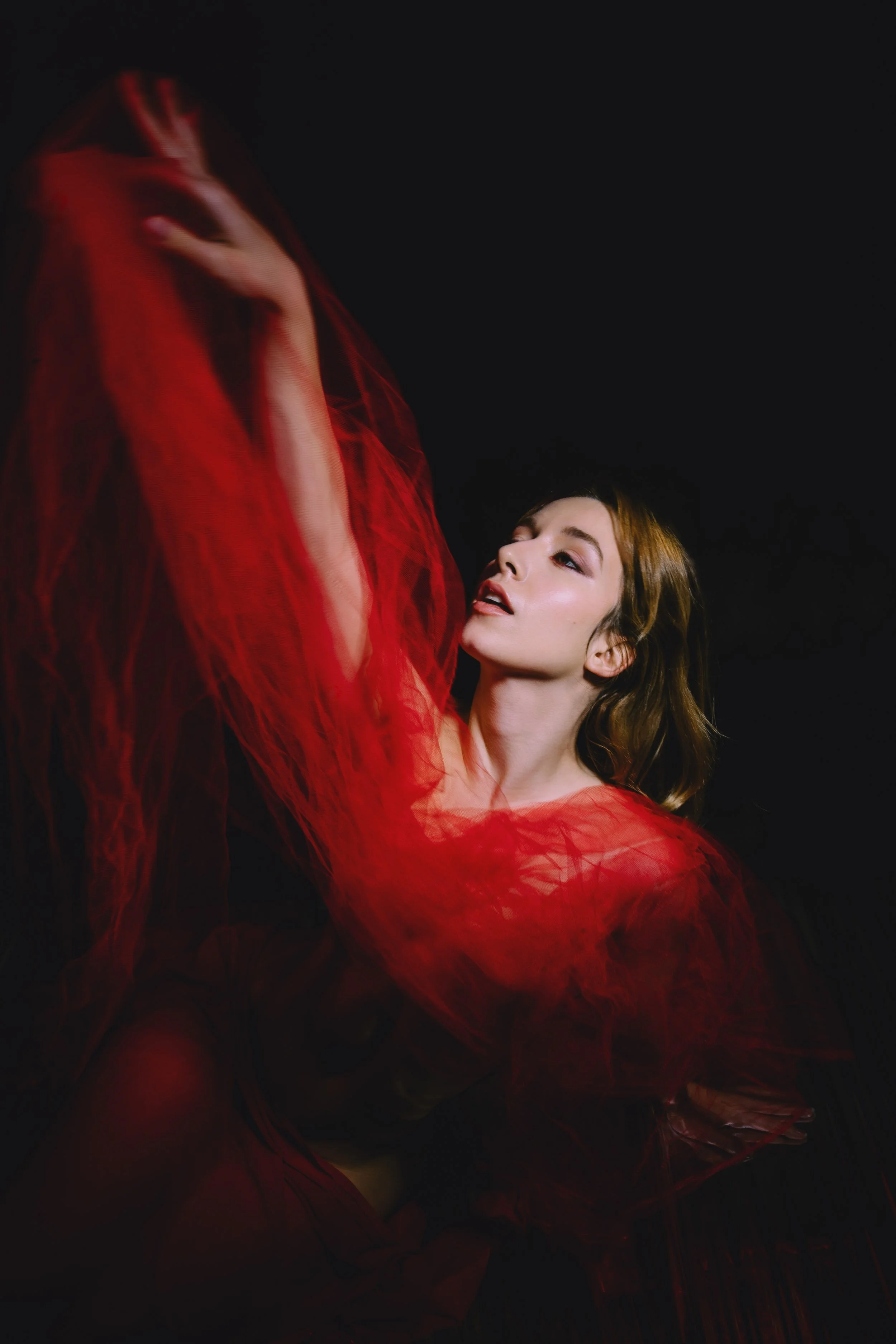 Red aesthetic portrait